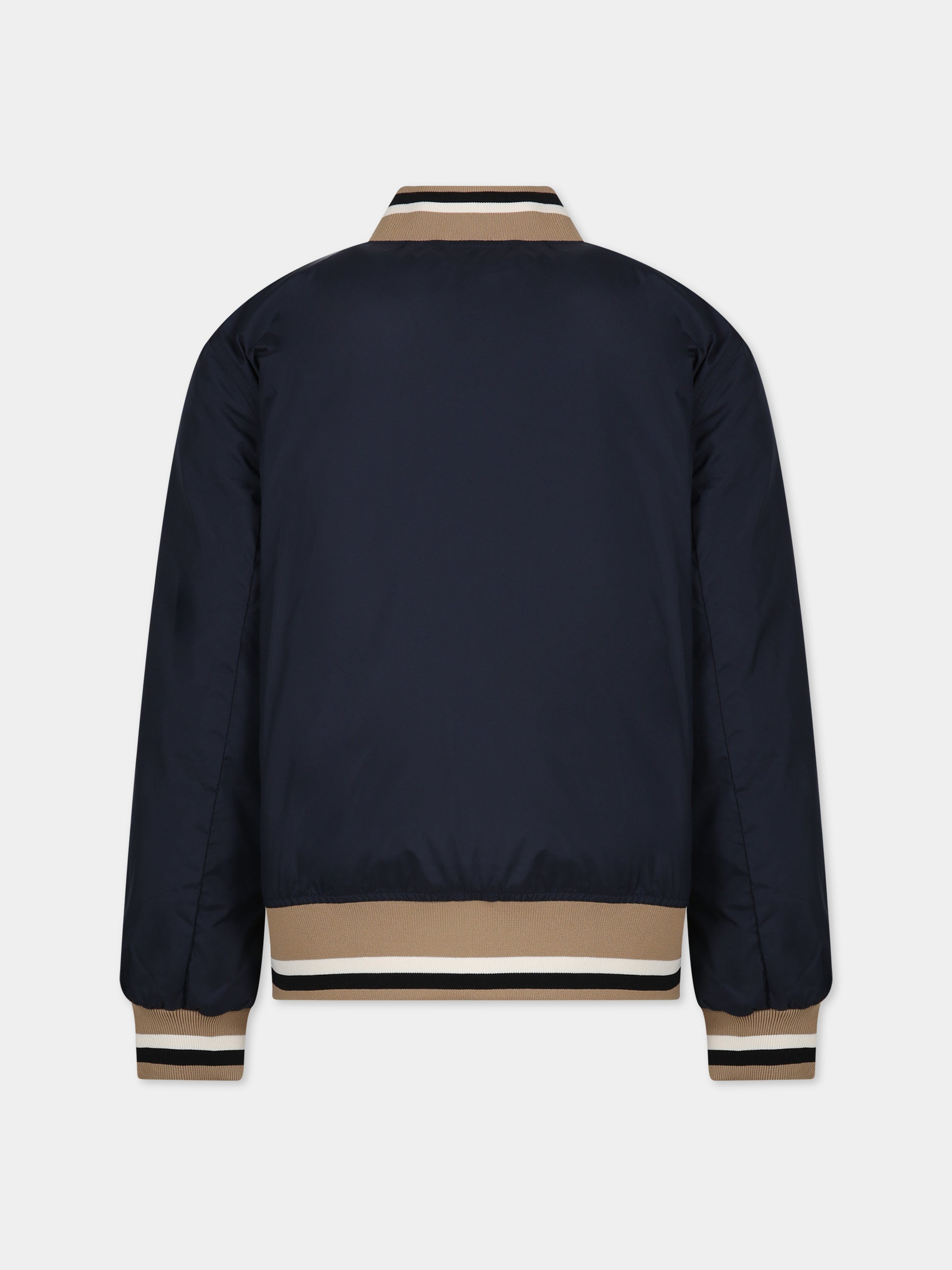 Bomber blu per bambino con logo,Burberry Kids,8069348