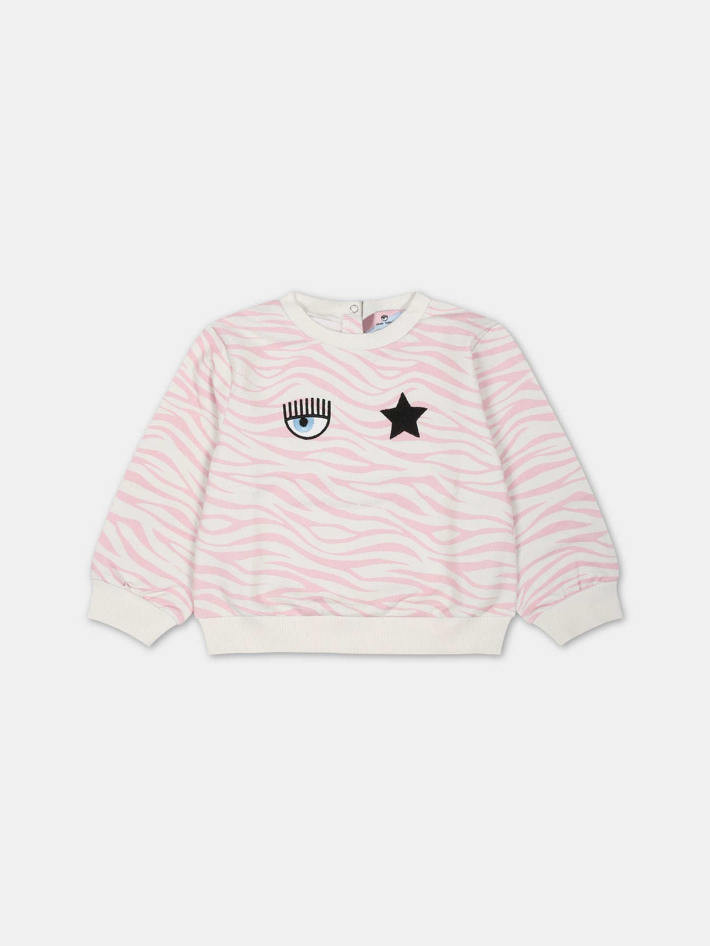 Felpa multicolor per neonata con eyestar,Chiara Ferragni Collection,53B604 2006 067F