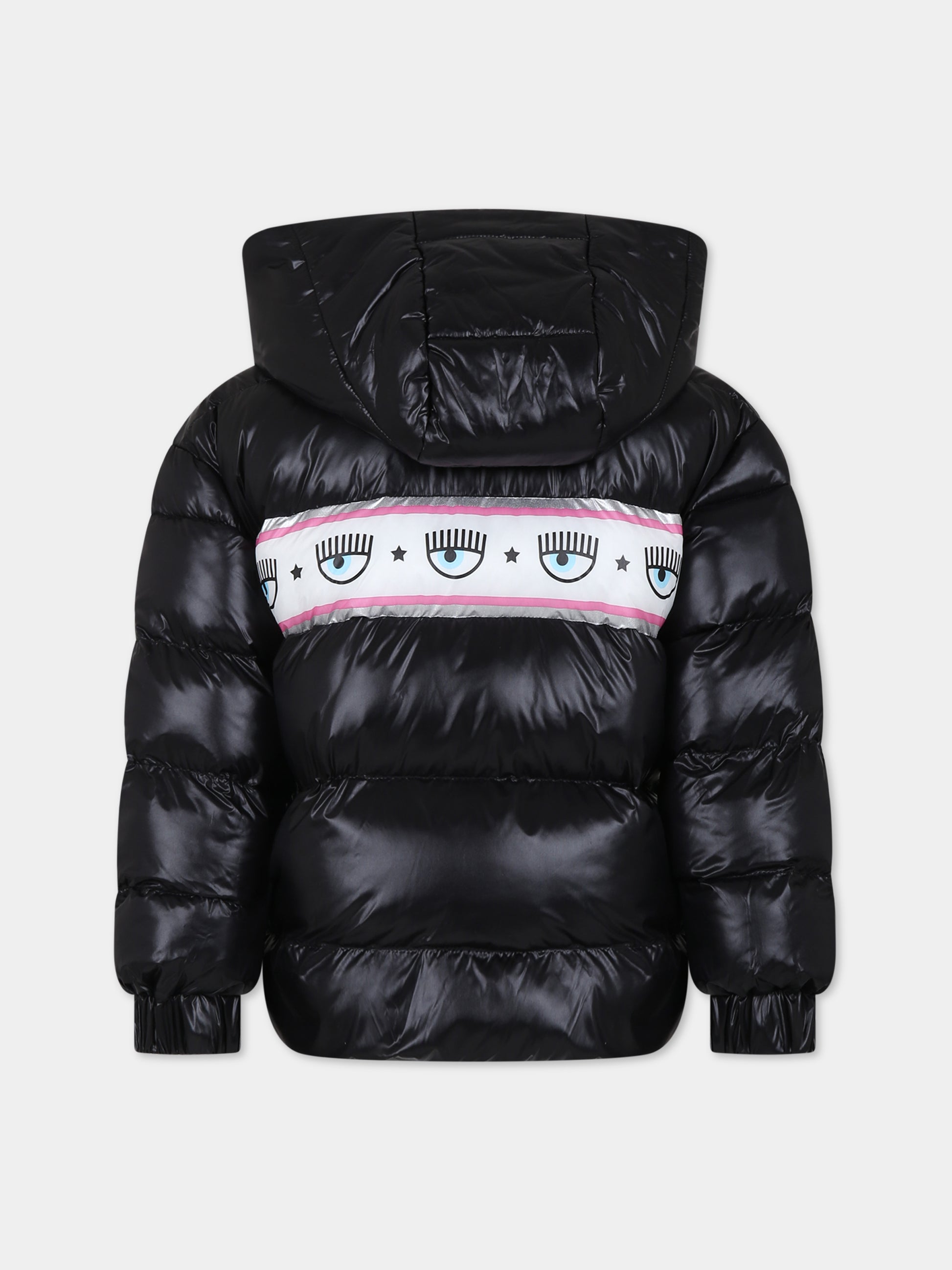 Piumino nero per bambina con eyes flirting,Chiara Ferragni Collection,51B100 2420 0050