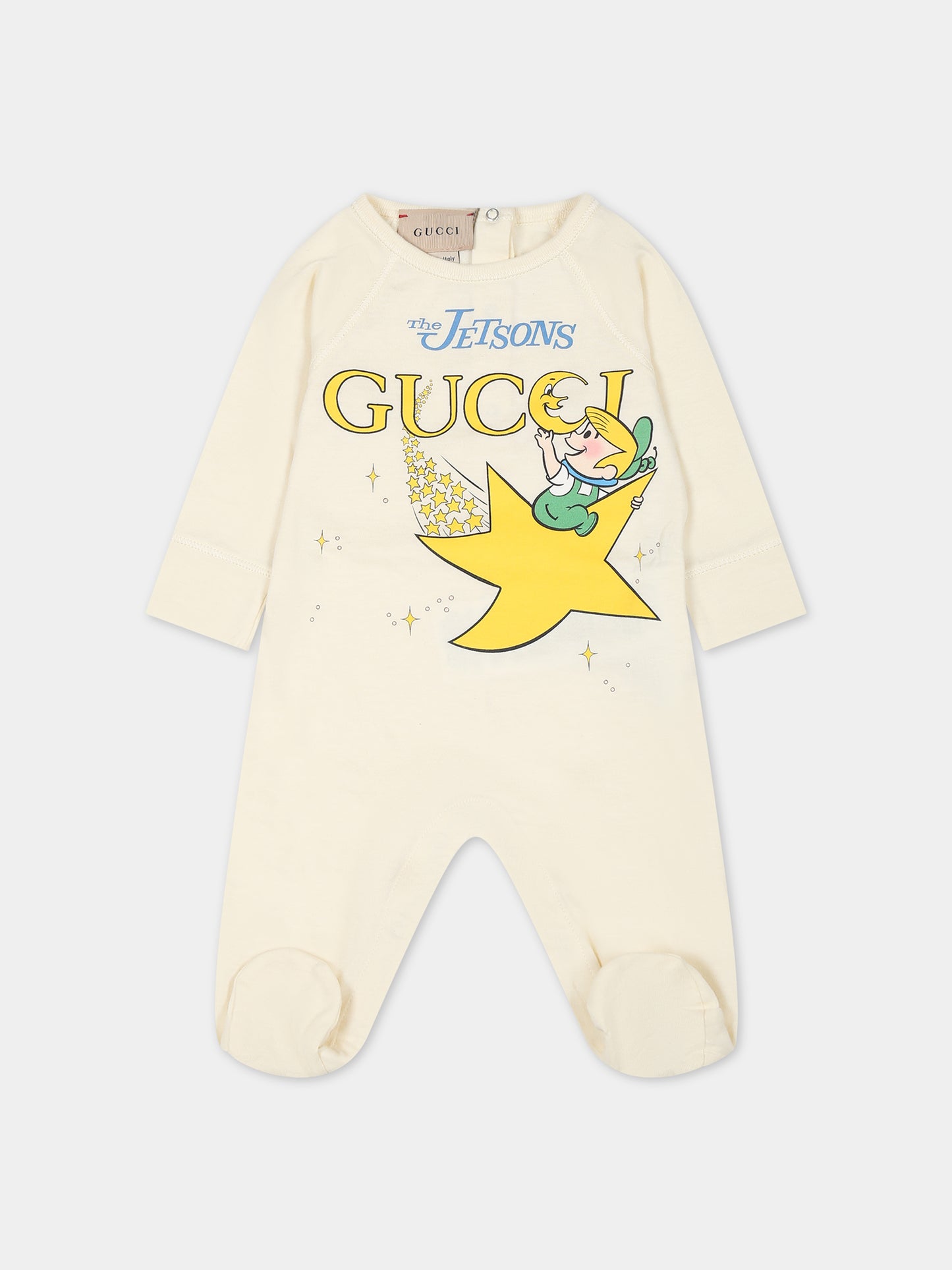 Set avorio per neonati con logo e stampa,Gucci Kids,747971 XJFM3 9286