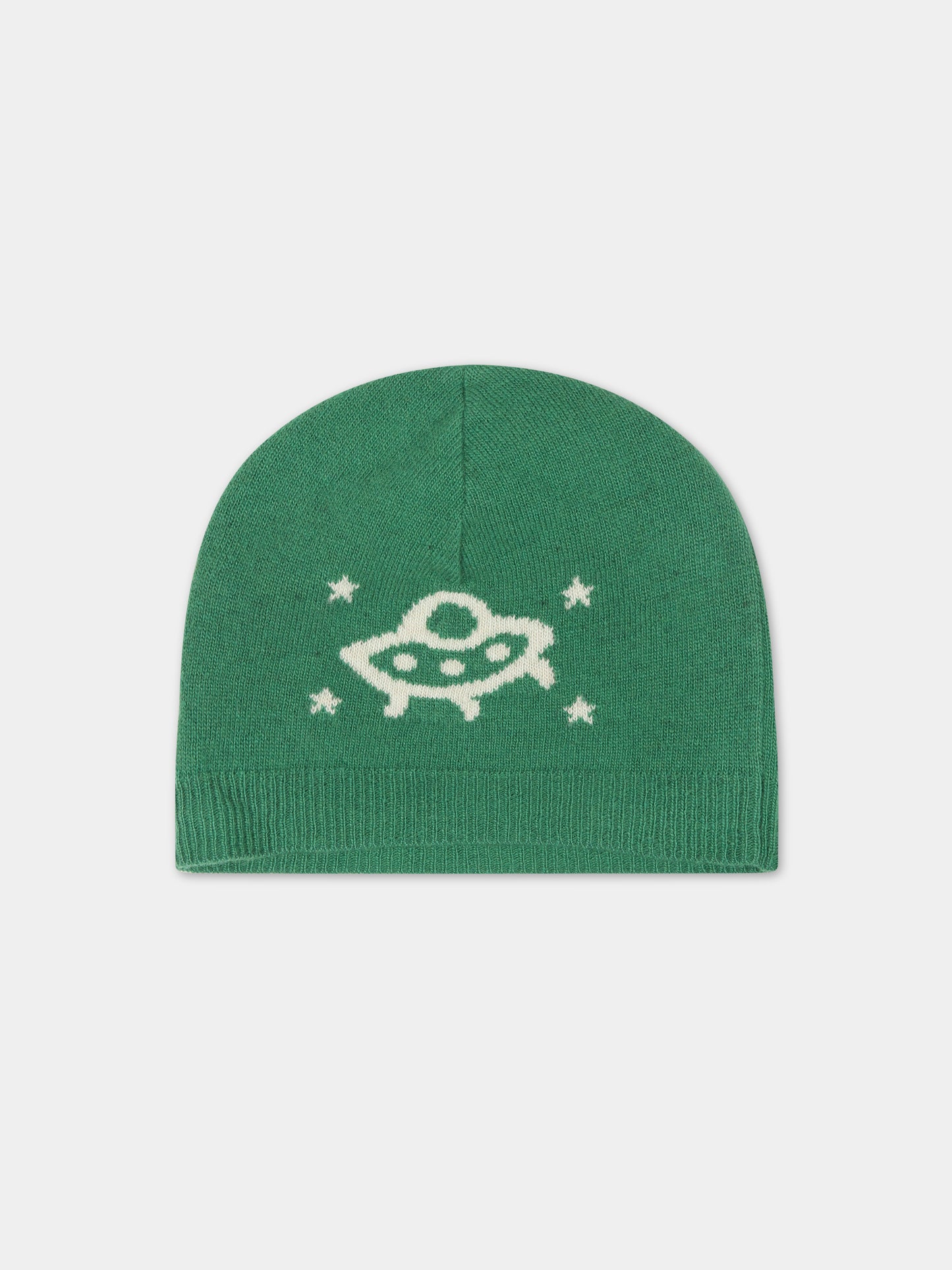 Berretto verde per bambino con doppia G,Gucci Kids,748423 4K206 3178