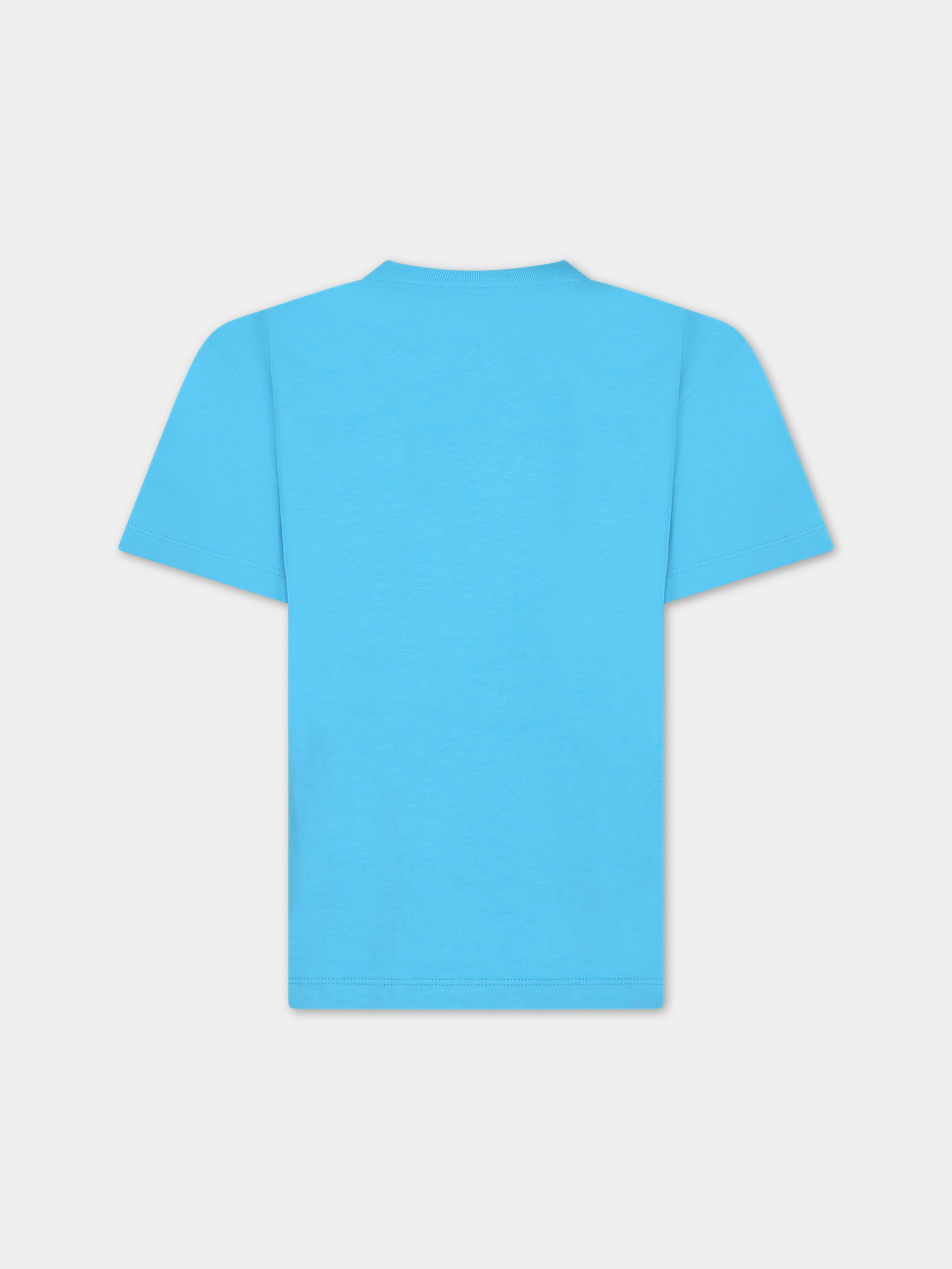 T-shirt azzurra per bambini con scritta,Molo,1W23A203 8804