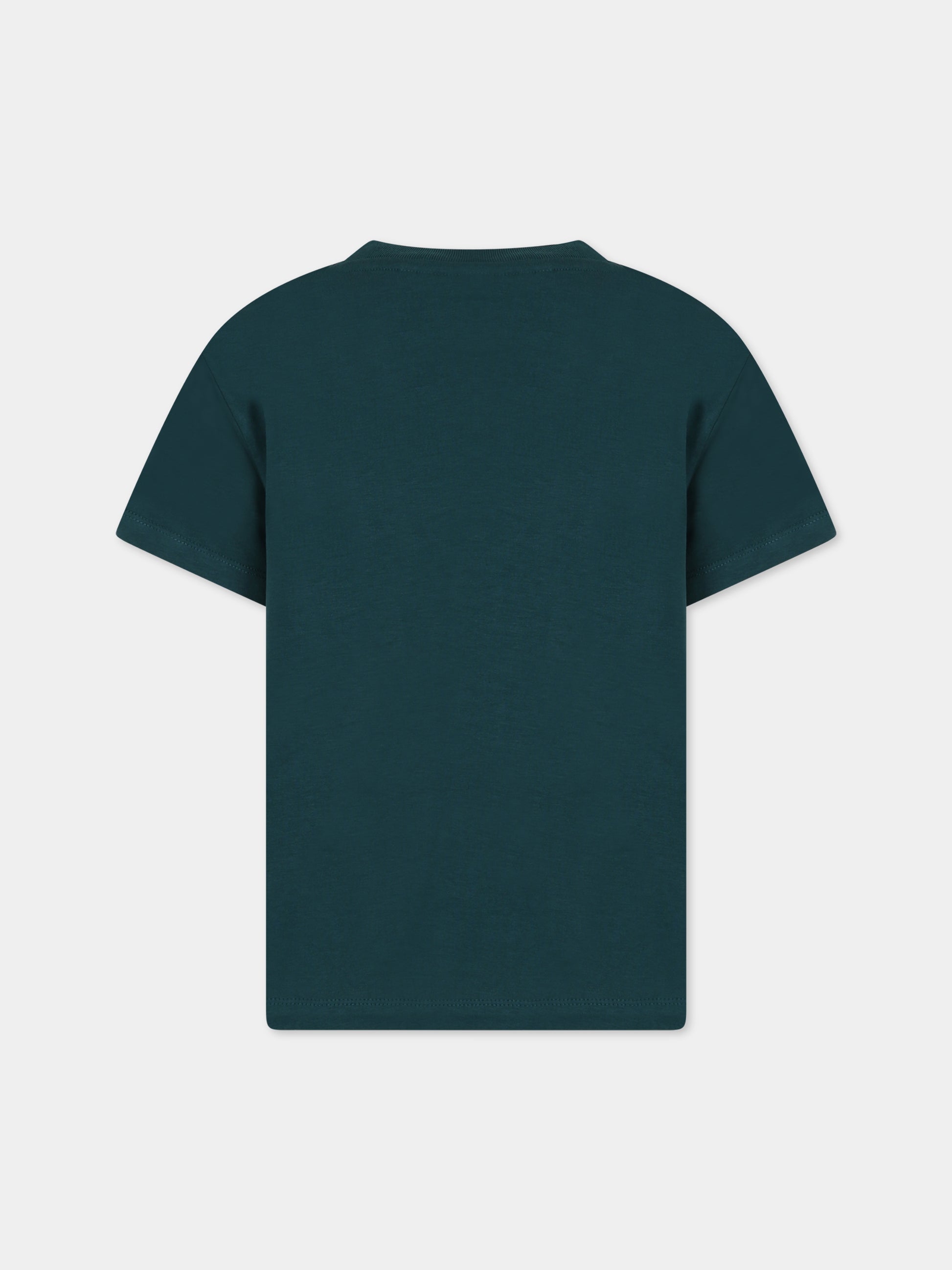 T-shirt verde per bambini con scritta,Molo,1W23A203 8801