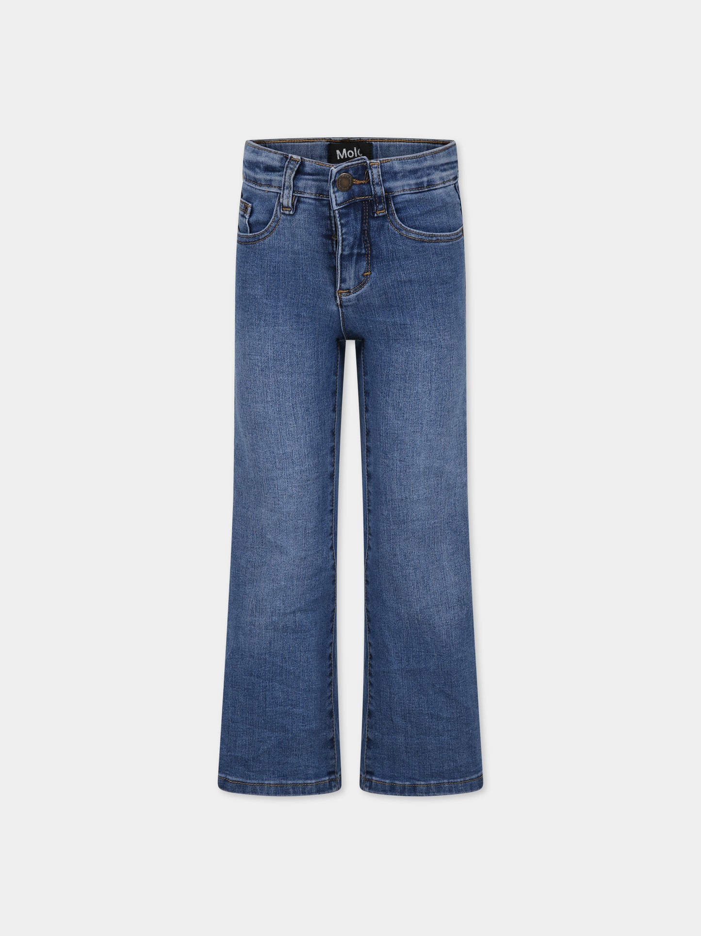 Jeans blu per bambina con logo,Molo,2W23I116 8637