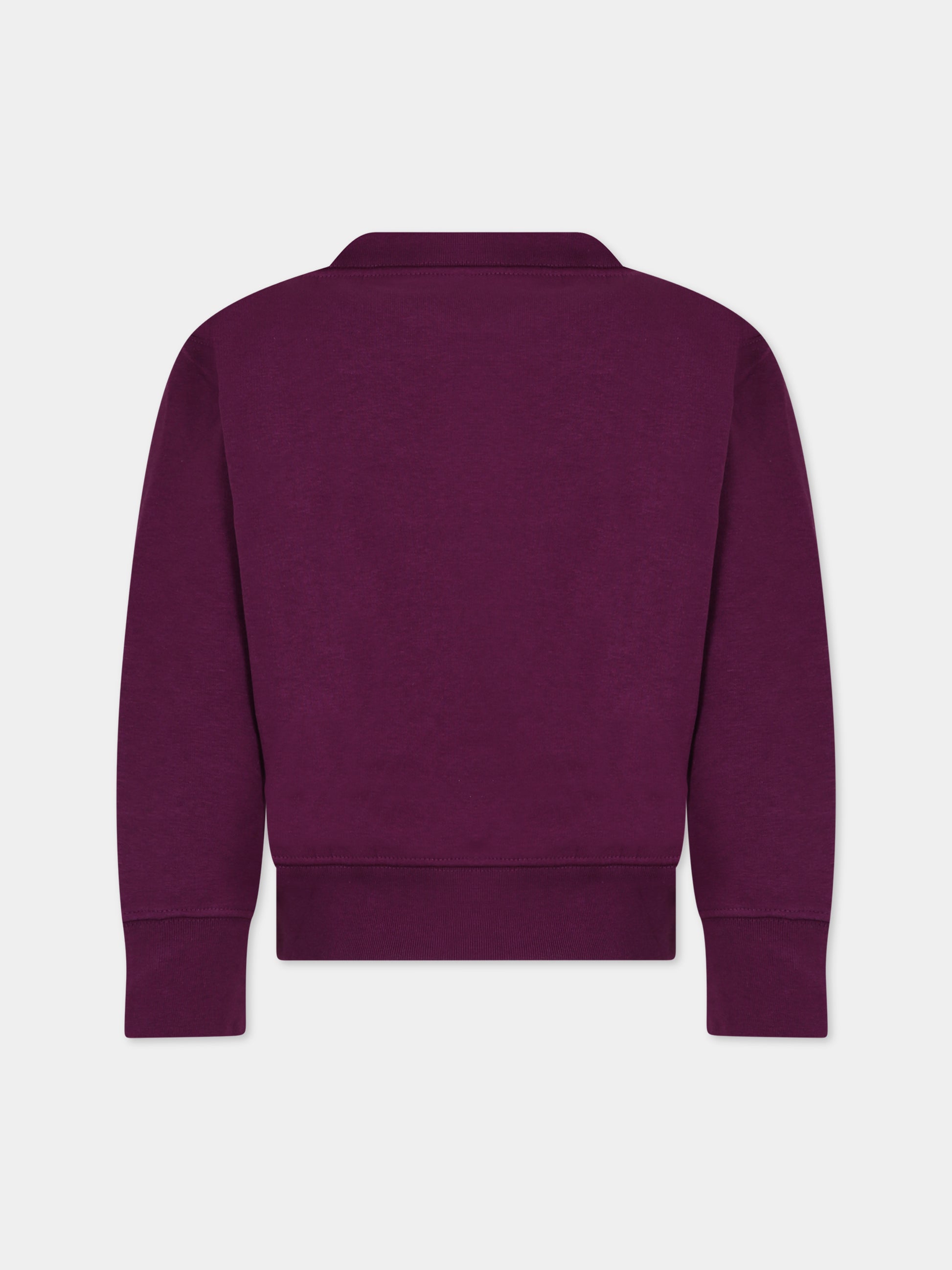 Felpa bordeaux per bambina con scritta,Molo,2W23J217 8763