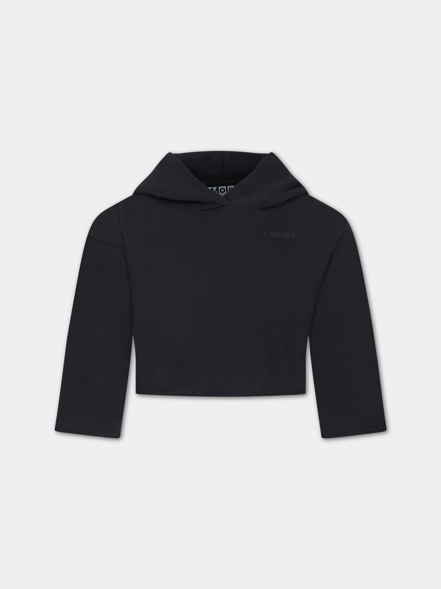 Felpa nera per bambina con logo,Molo,2W23J305 2254