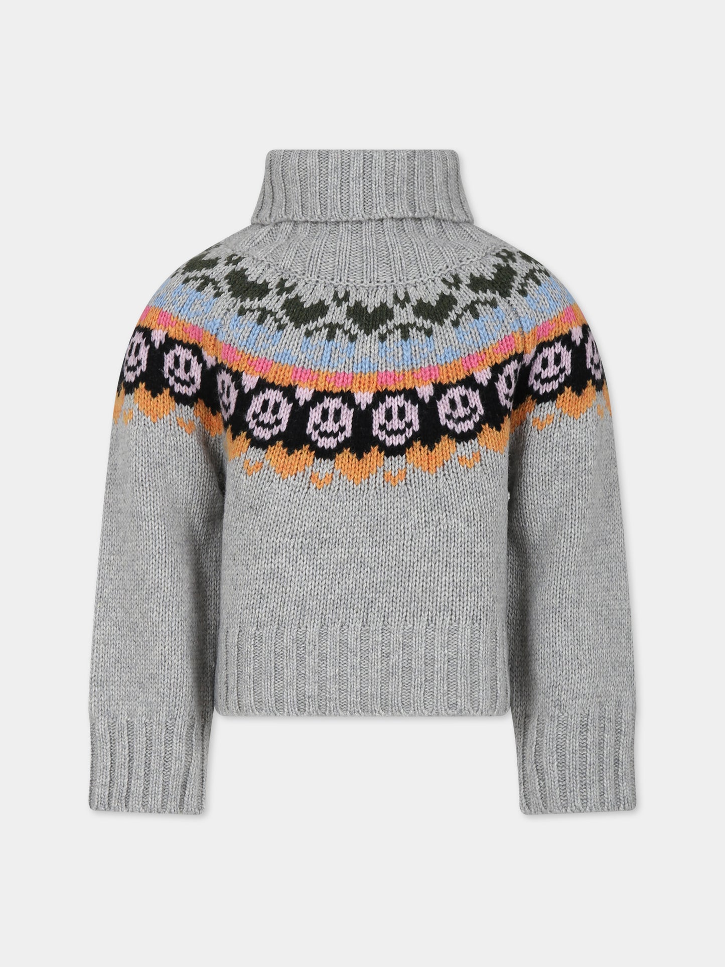 Maglione grigio per bambina con smile,Molo,2W23K201 2466