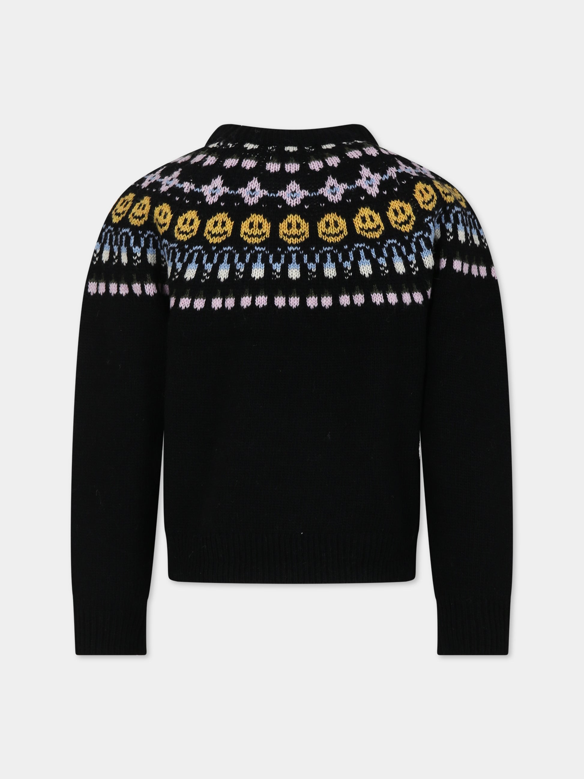 Maglione nero per bambina con smiley,Molo,2W23K213 7723