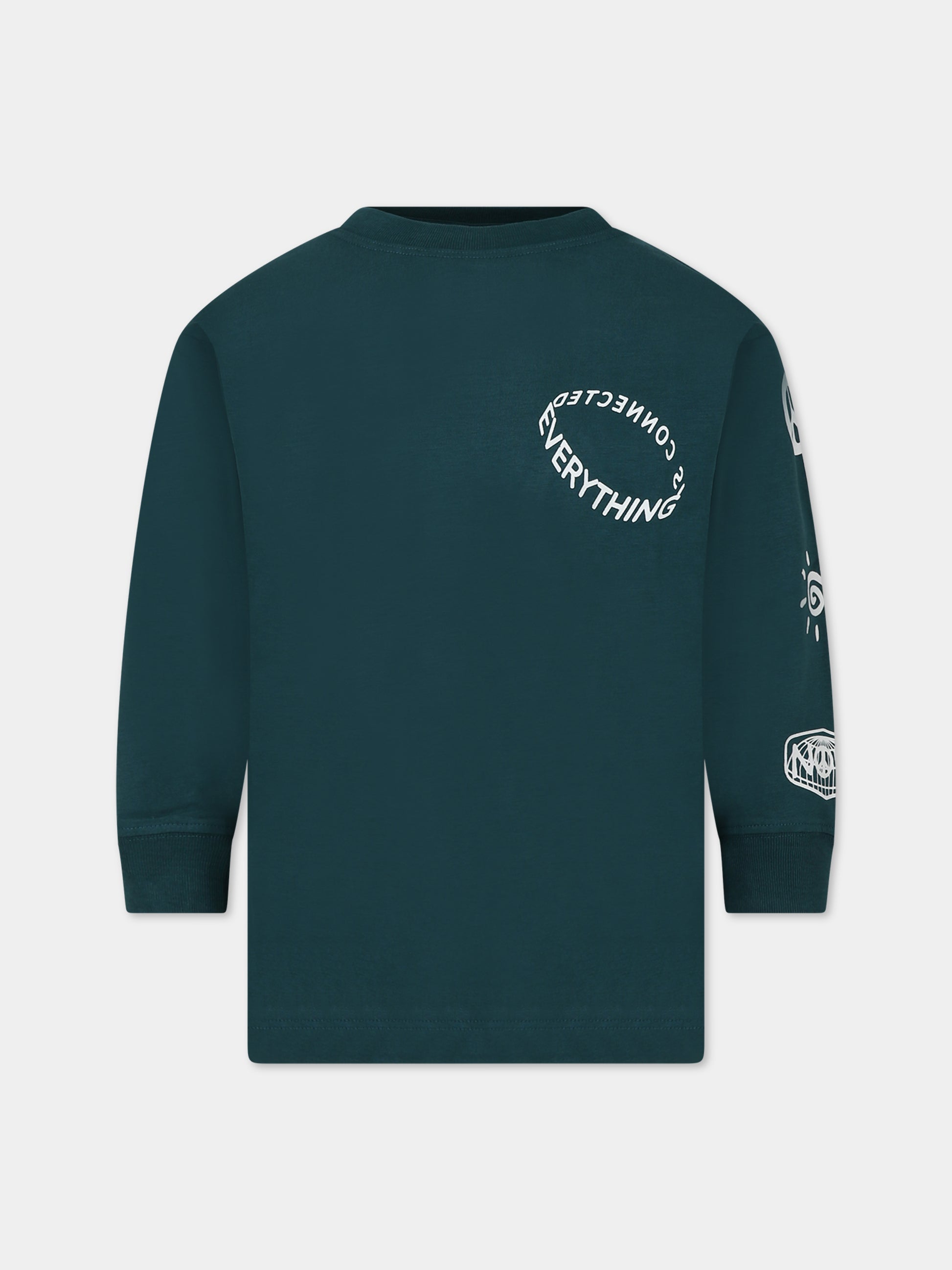 T-shirt verde per bambini con stampe,Molo,6W23A402 3387