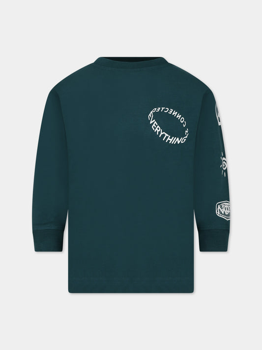 T-shirt verde per bambini con stampe,Molo,6W23A402 3387