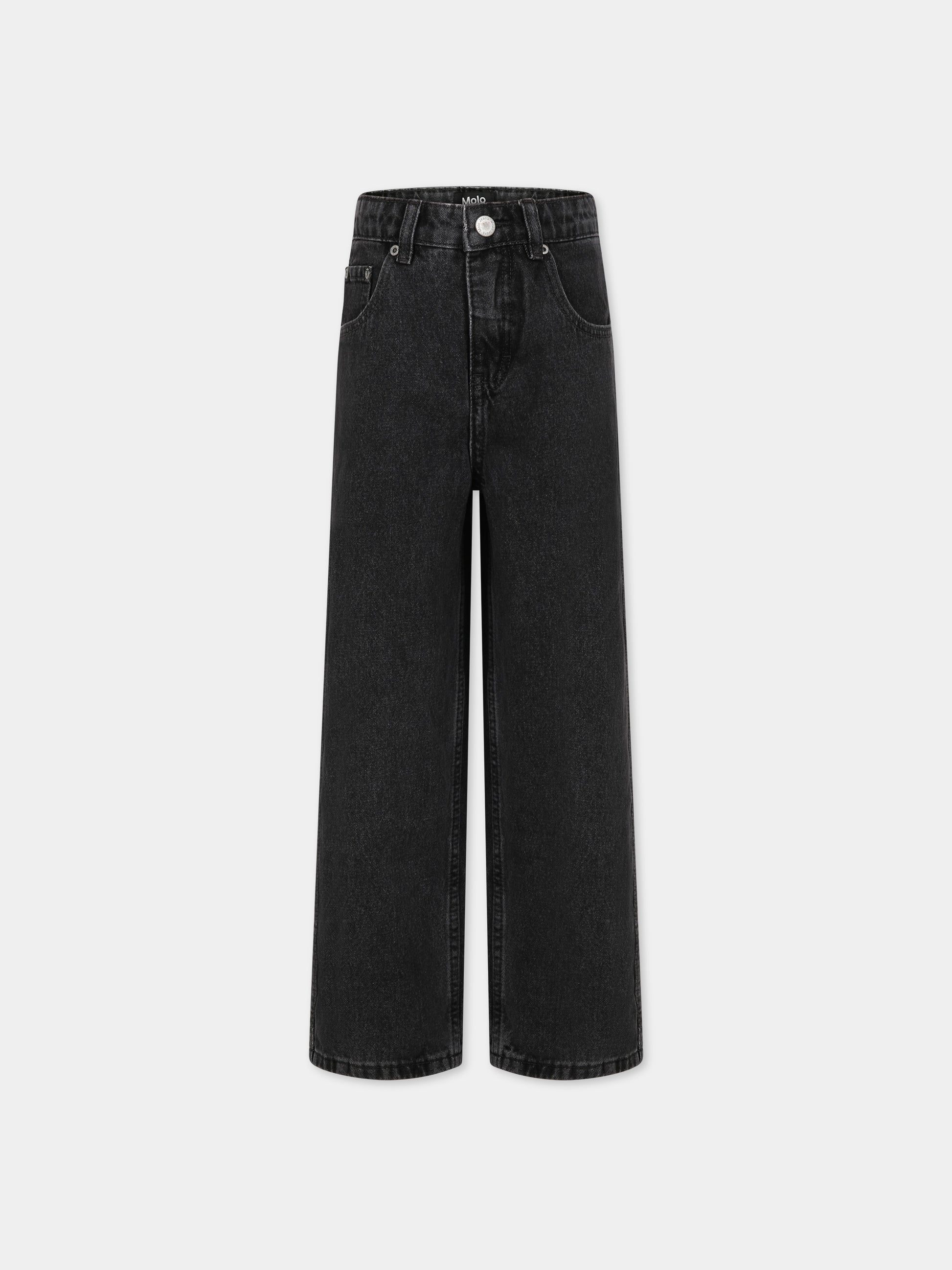 Jeans neri per bambini con logo,Molo,6W23I102 1163