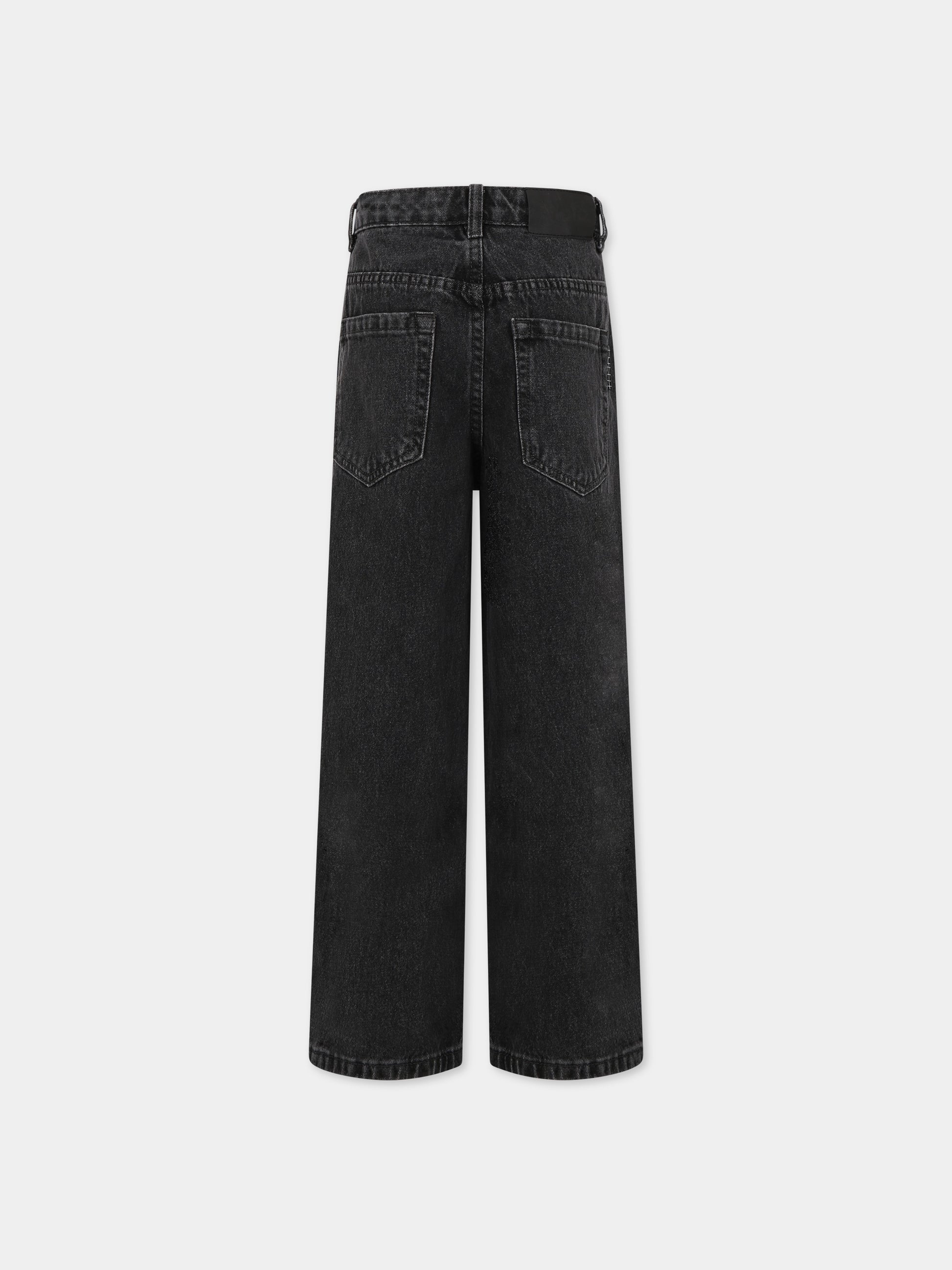 Jeans neri per bambini con logo,Molo,6W23I102 1163