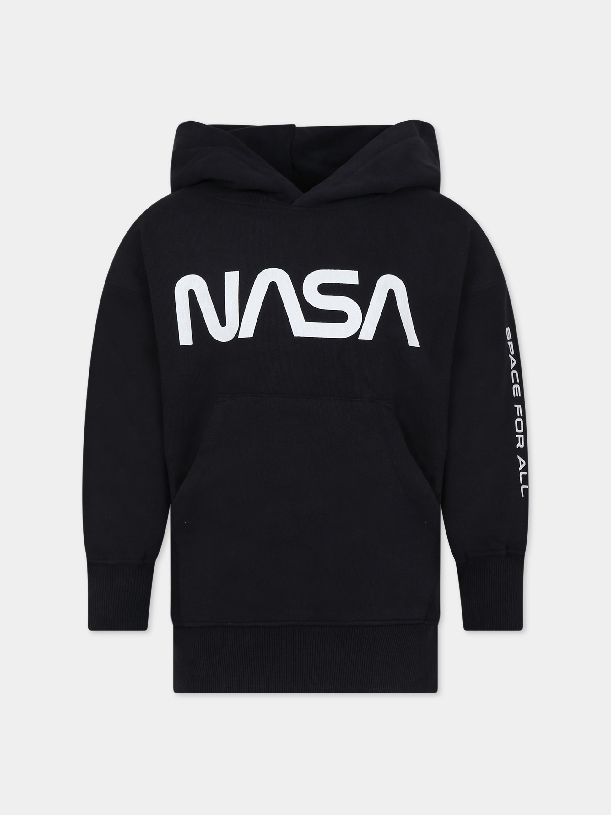 Felpa nera per bambini con scritta,Molo,6W23J303 0099