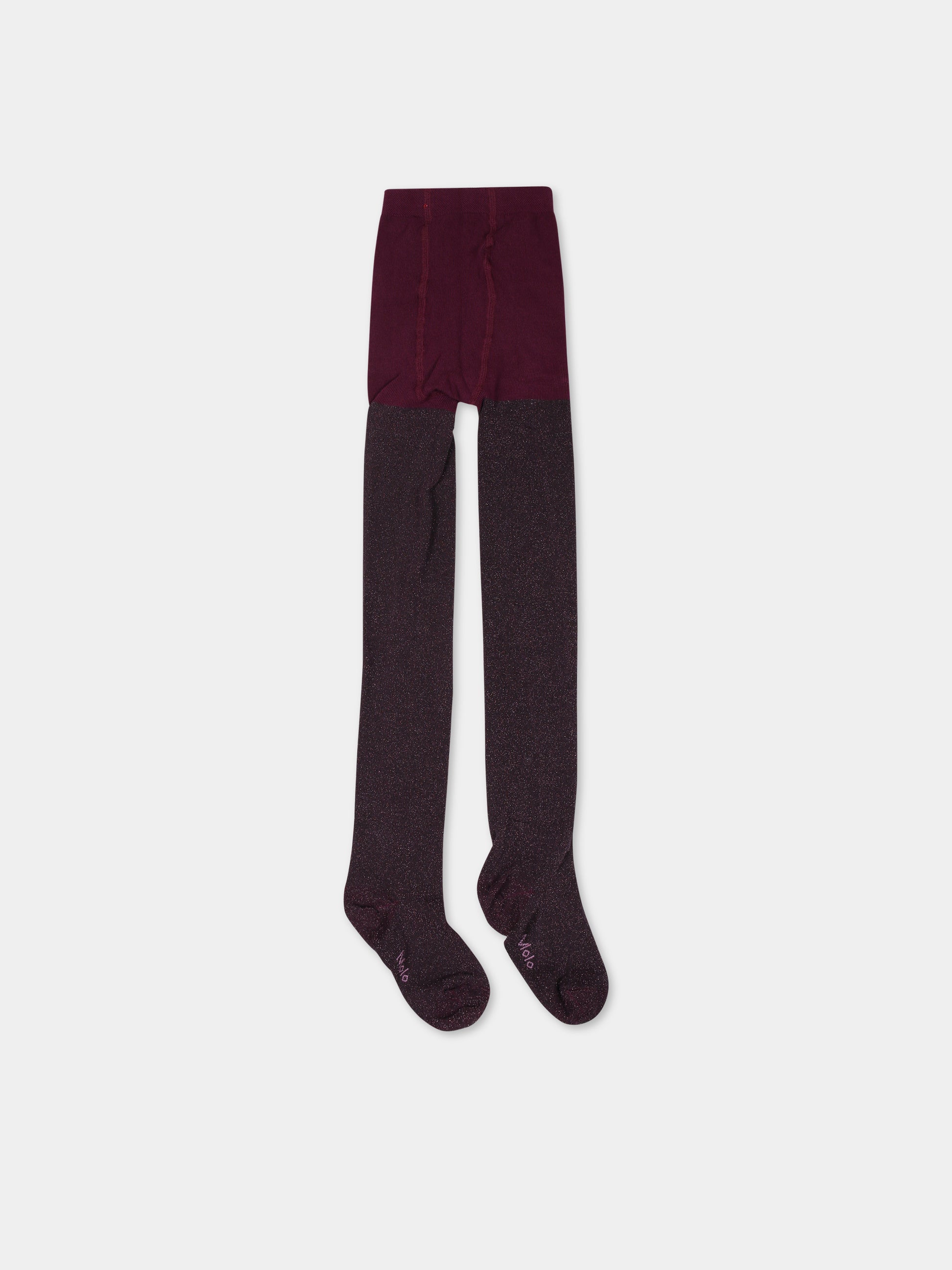 Collant viola per bambina con logo,Molo,7W23G201 8763