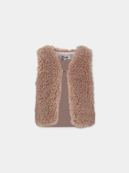 Gilet beige per bambina,Molo,2W23M205 8772