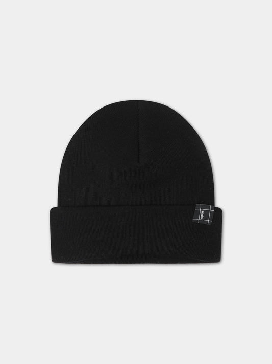 Berretto nero per bambini con logo,Molo,7W23S312 0099