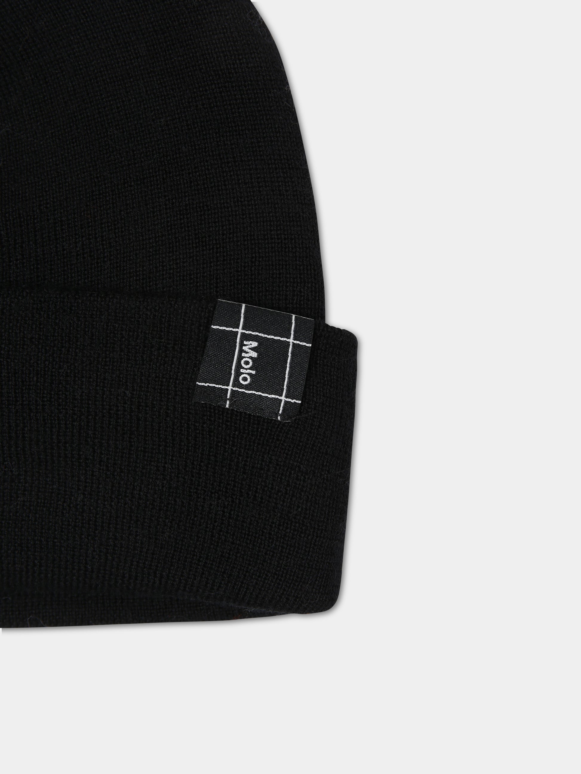 Berretto nero per bambini con logo,Molo,7W23S312 0099