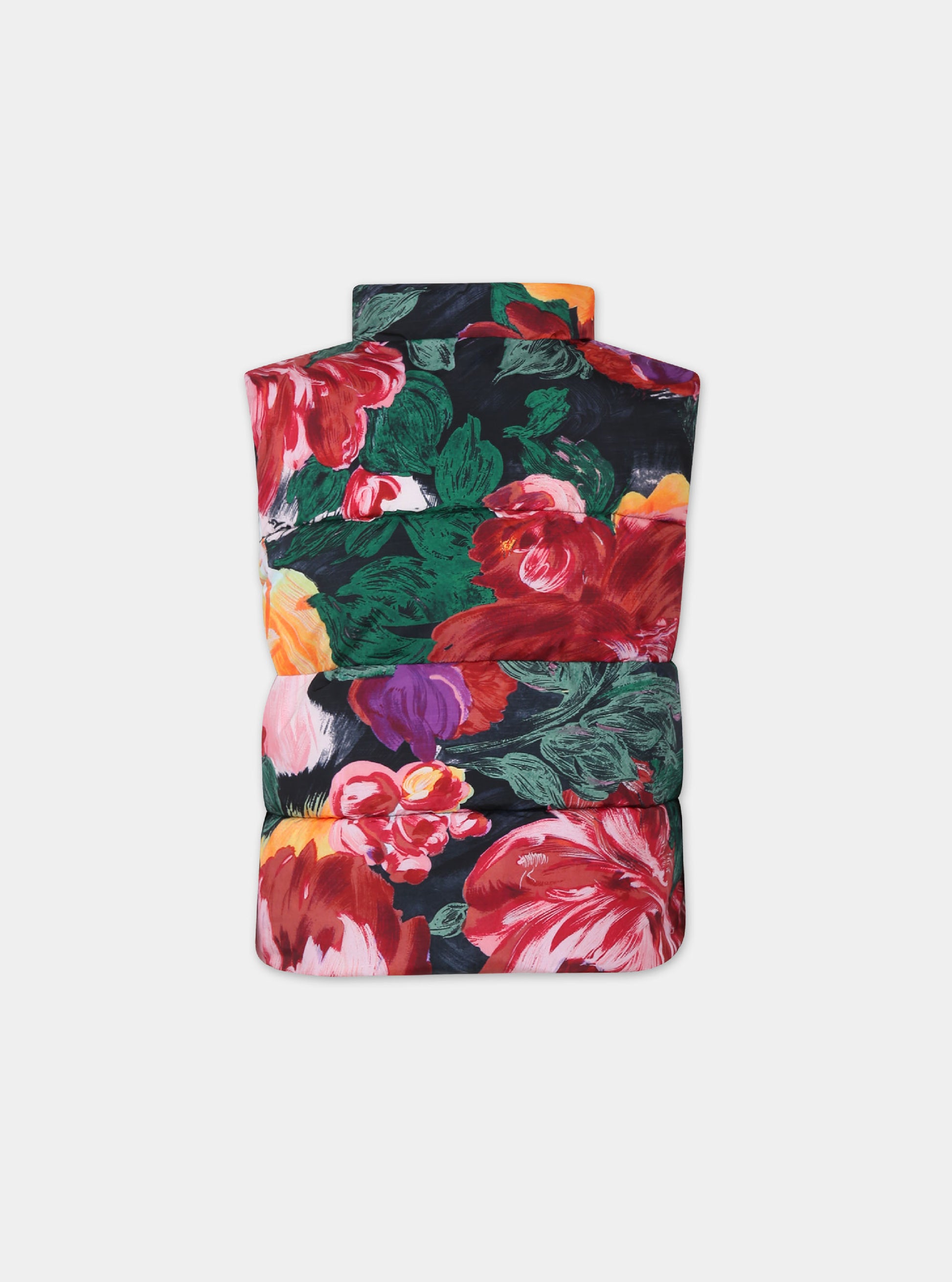 Gilet nero per bambina con stampa floreale,Molo,5W23M203 6857