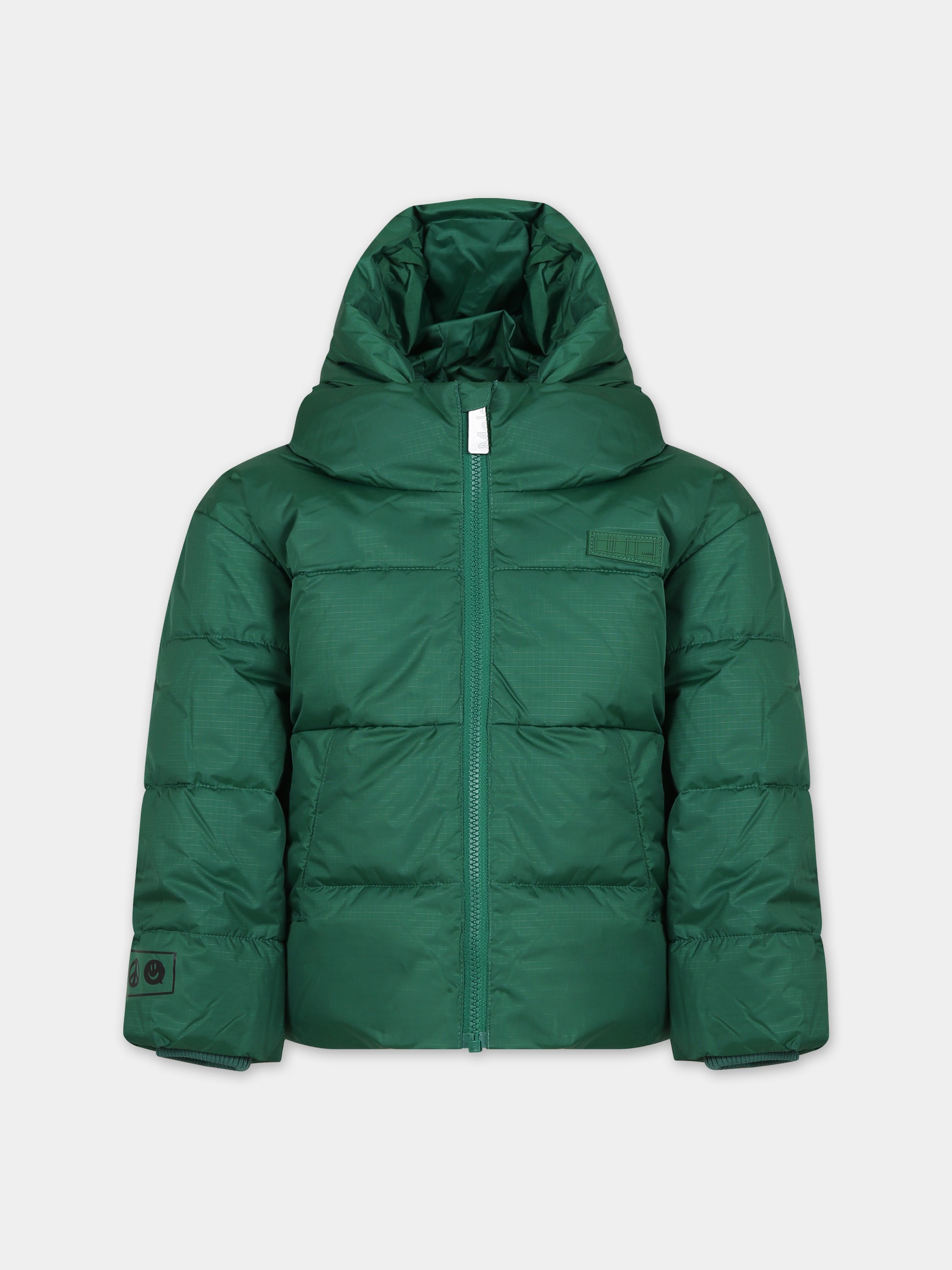 Piumino verde per bambini con logo,Molo,5W23M309 8761
