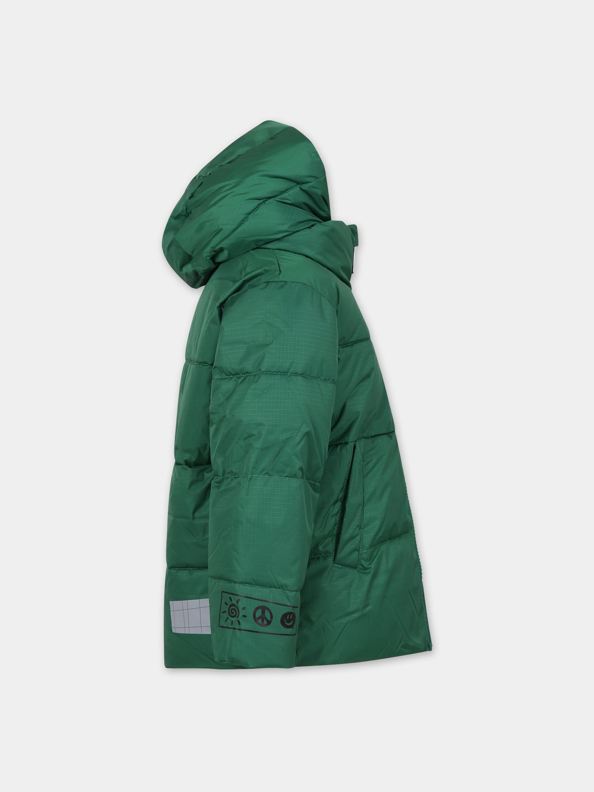 Piumino verde per bambini con logo,Molo,5W23M309 8761