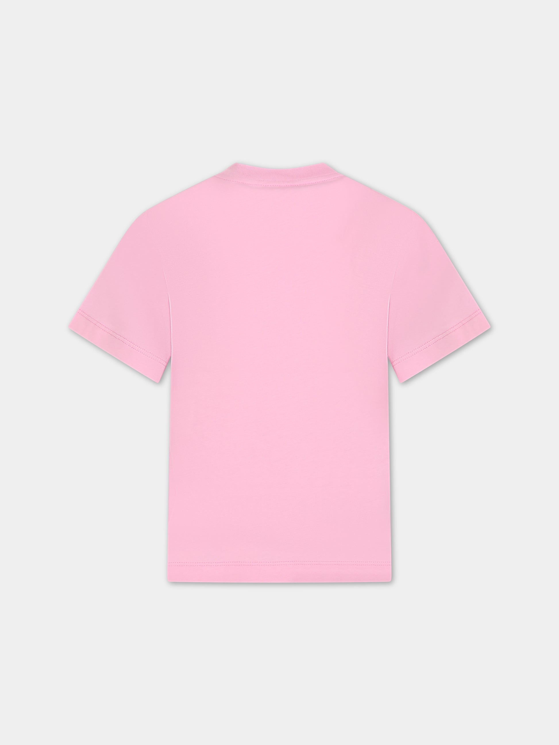 T-shirt rosa per bambina con logo,Fendi Kids,JUI137 7AJ F1LYB