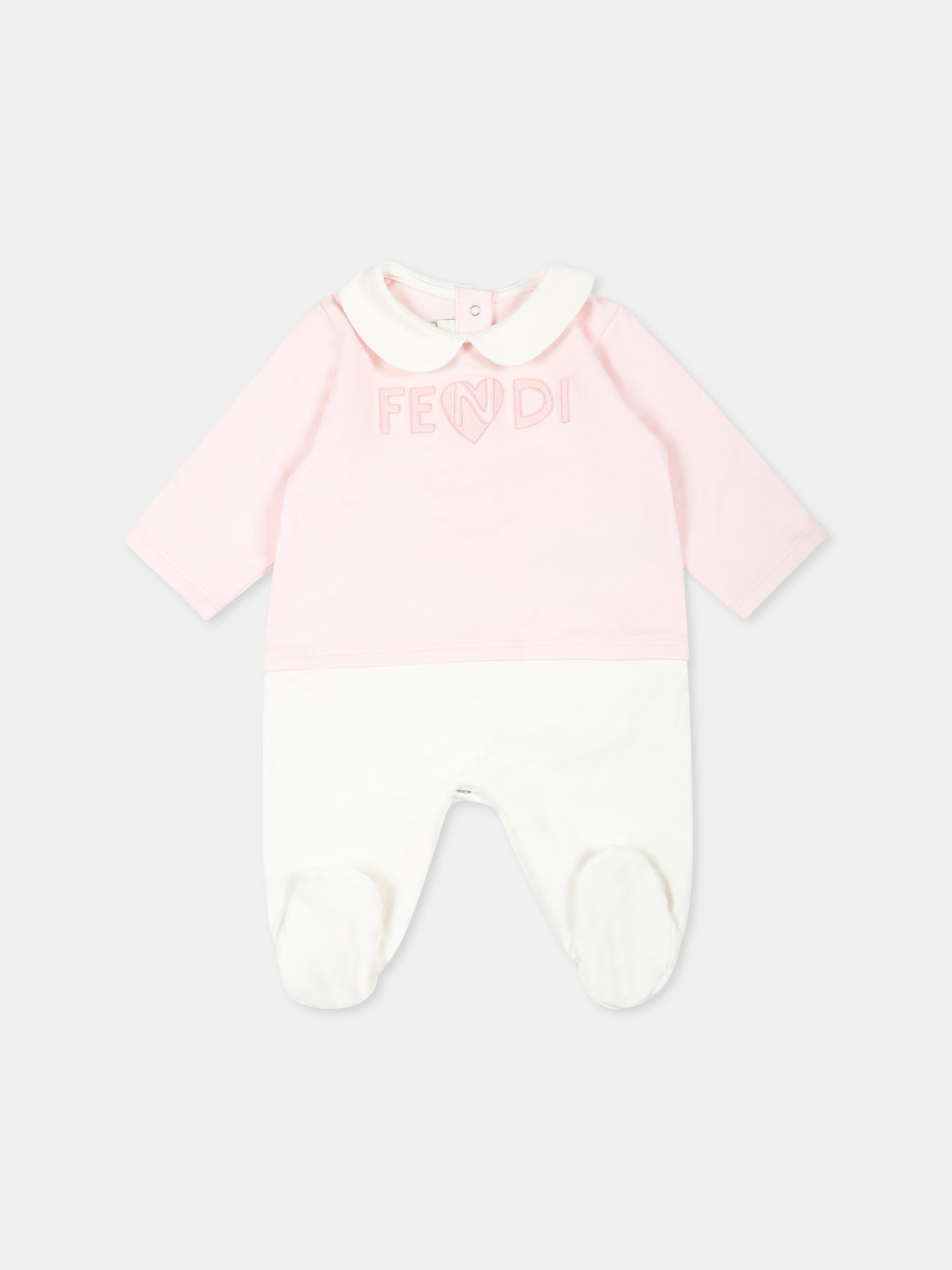 Set rosa per neonata con logo,Fendi Kids,BUK103 8RA F0C11