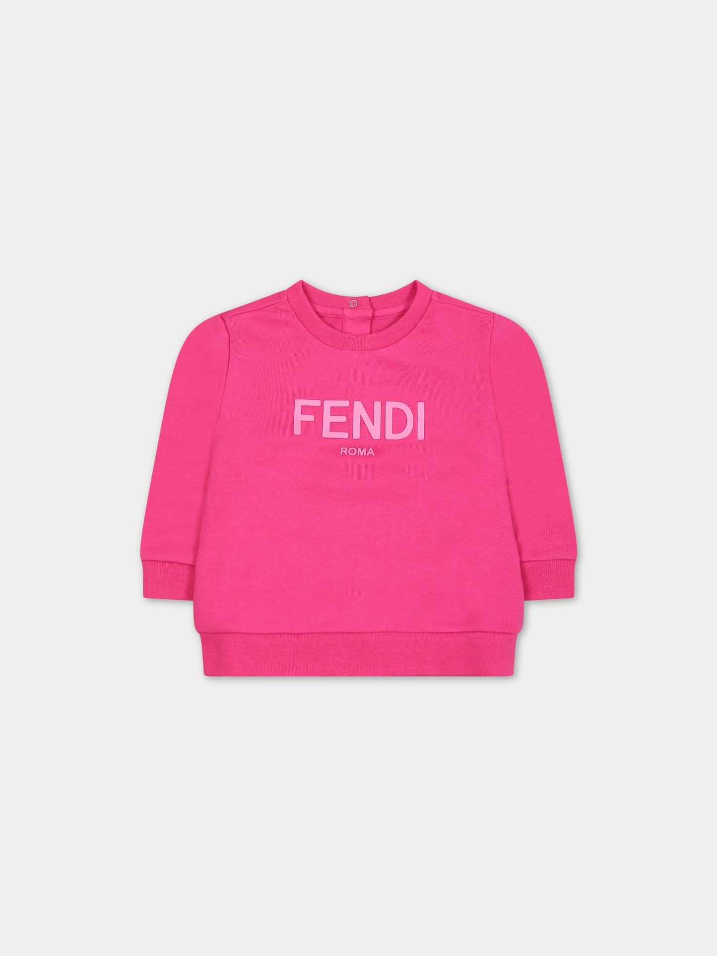 Felpa fucsia per neonata con logo,Fendi Kids,BUH054 5V0 F14S8