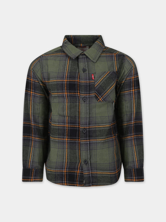 Camicia verde per bambino con logo,Levi's Kids,LK8EG893 E6U