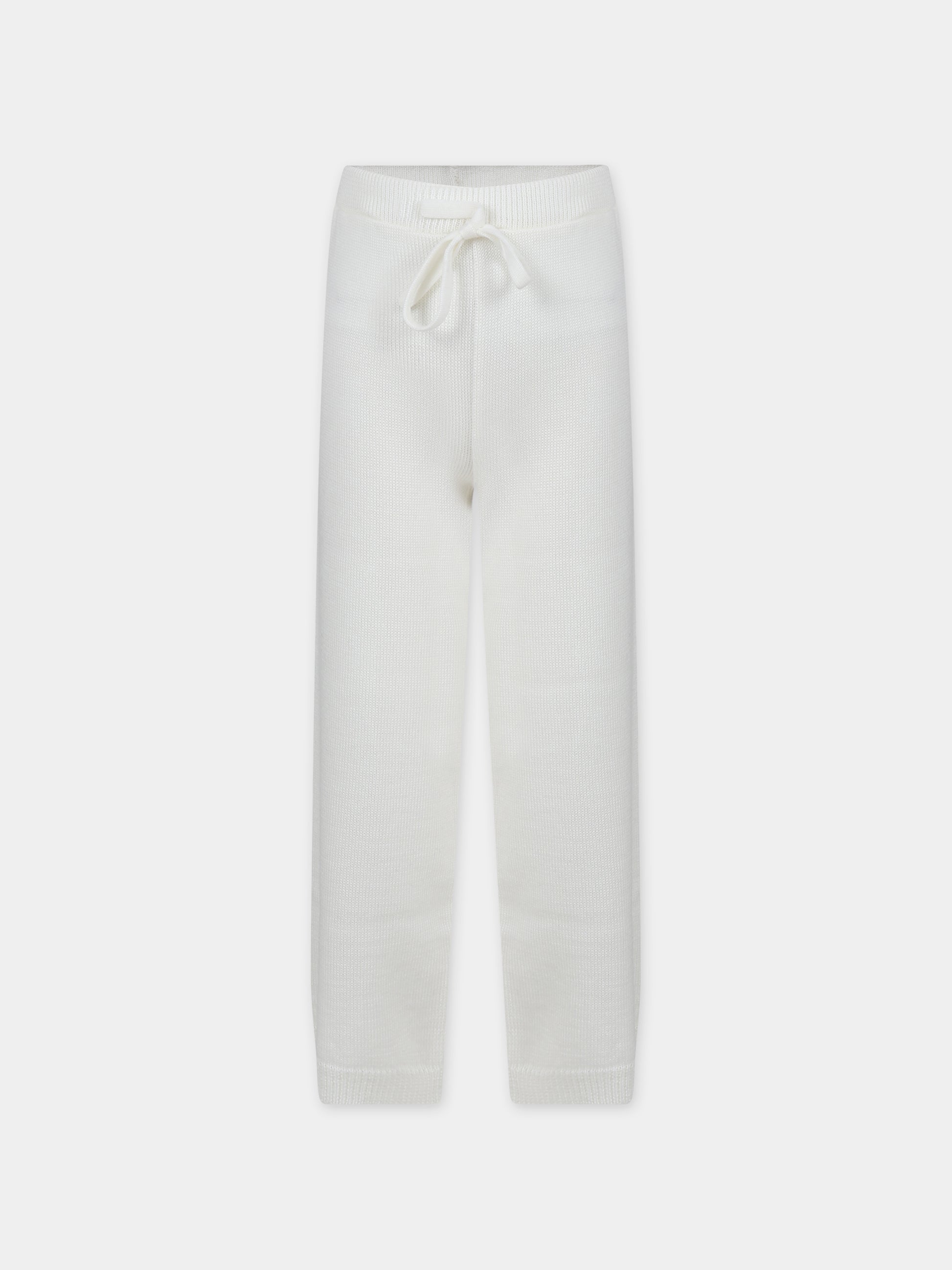 Pantaloni bianchi per bambina,Little Bear,7162 LATTE