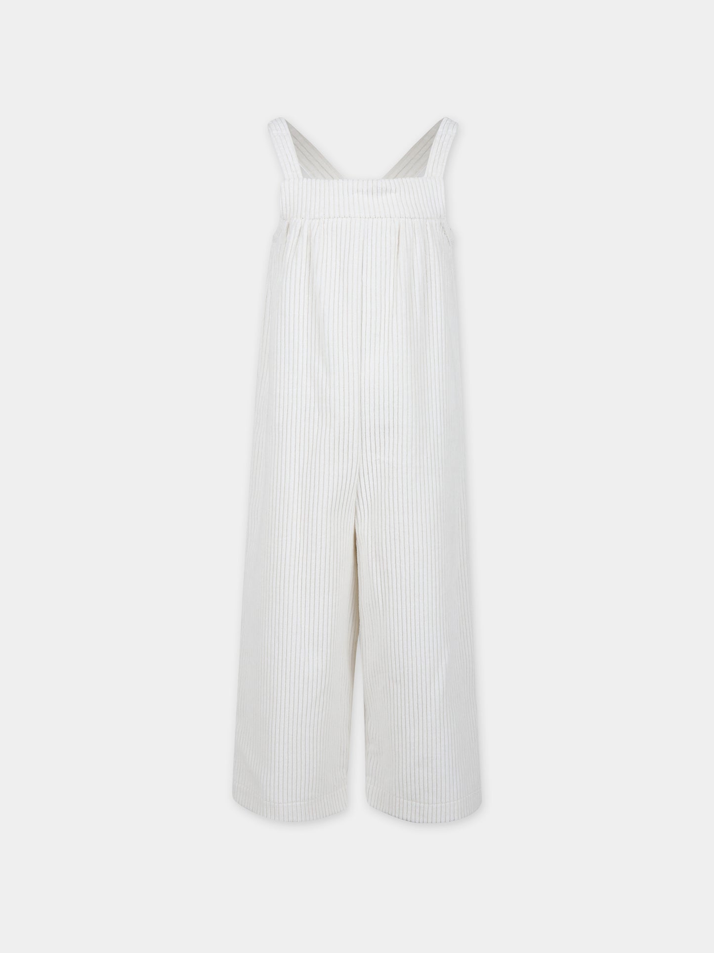 Salopette bianca per bambina,Little Bear,7226 LATTE