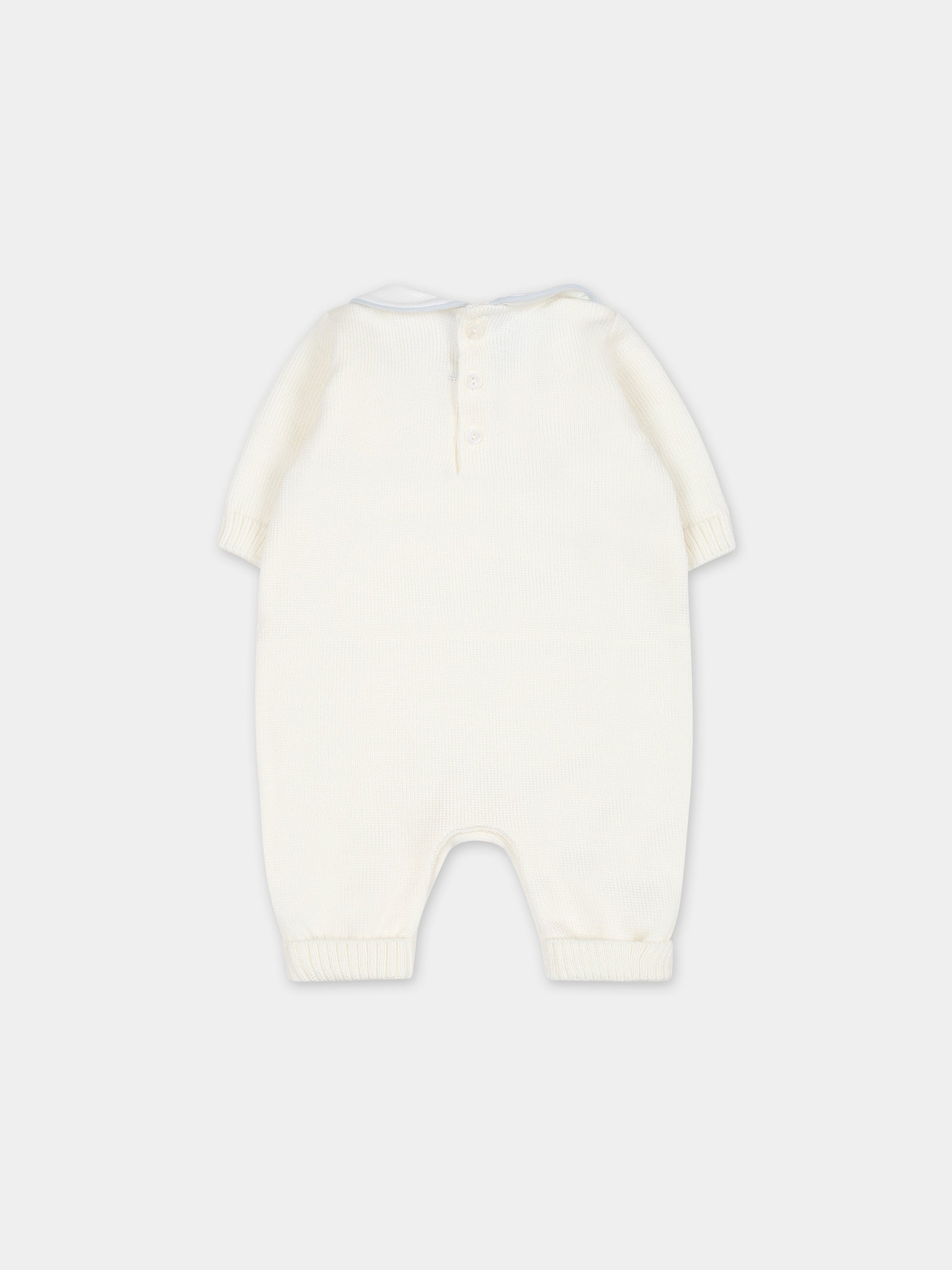 Tutina bianca per neonato,Little Bear,7125 LATTE/CIELO