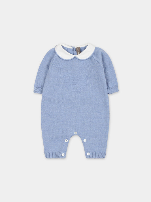 Tutina celeste per neonato con orso,Little Bear,7112 AZZURRO