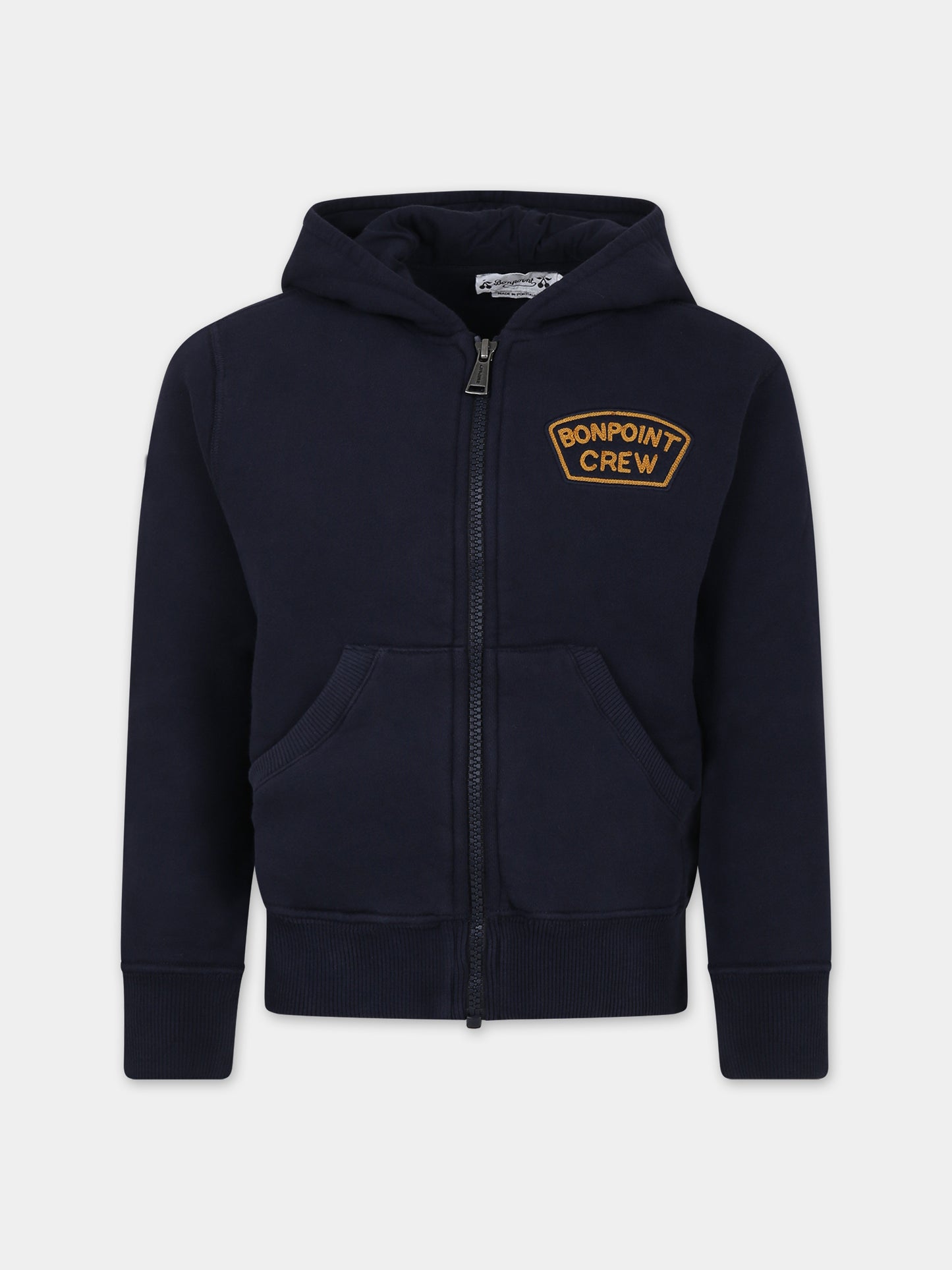 Felpa blu per bambino con logo,Bonpoint,W03BSWK00006 070