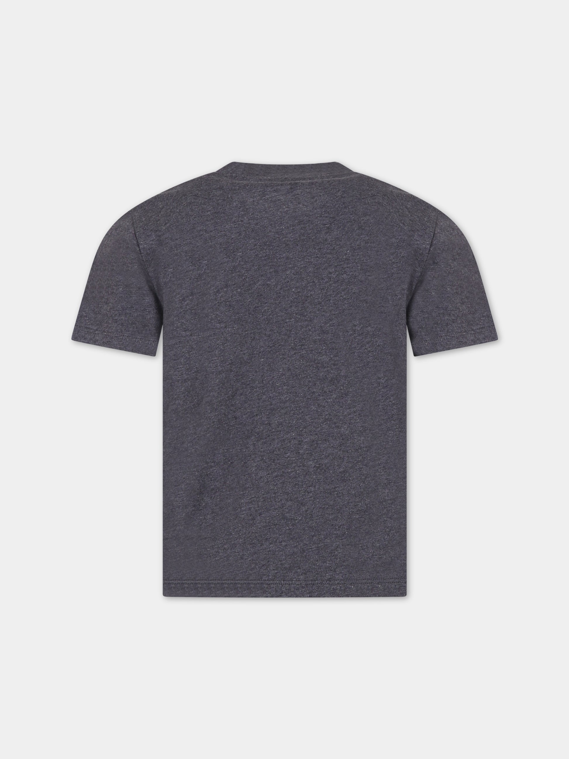 T-shirt grigia per bambino con logo arancione,Bonpoint,W03BTSK00002 195C