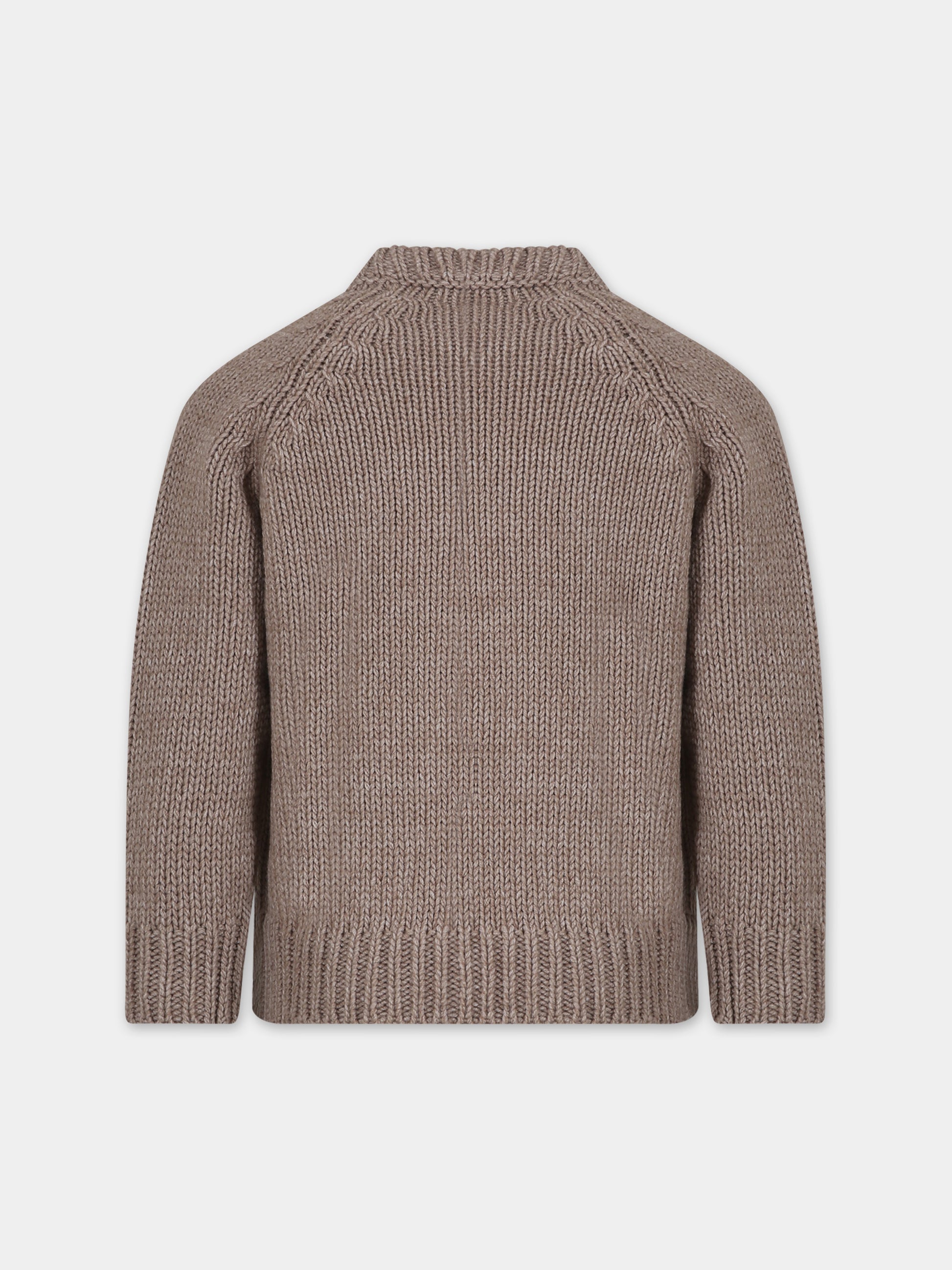 Maglione beige per bambino con aquilotto,Armani Junior,6R4M57 4M03Z 0445