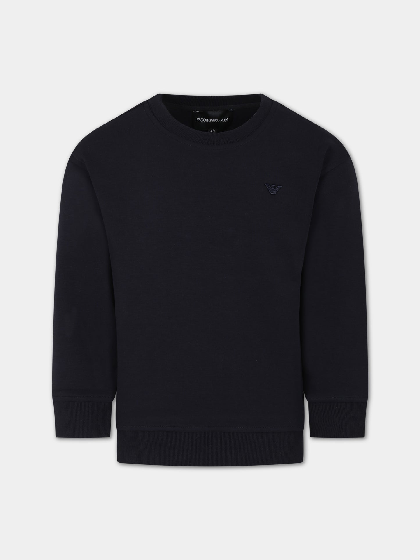 Felpa blu per bambino con logo,Armani Junior,6R4MF2 1JHSZ 09R3