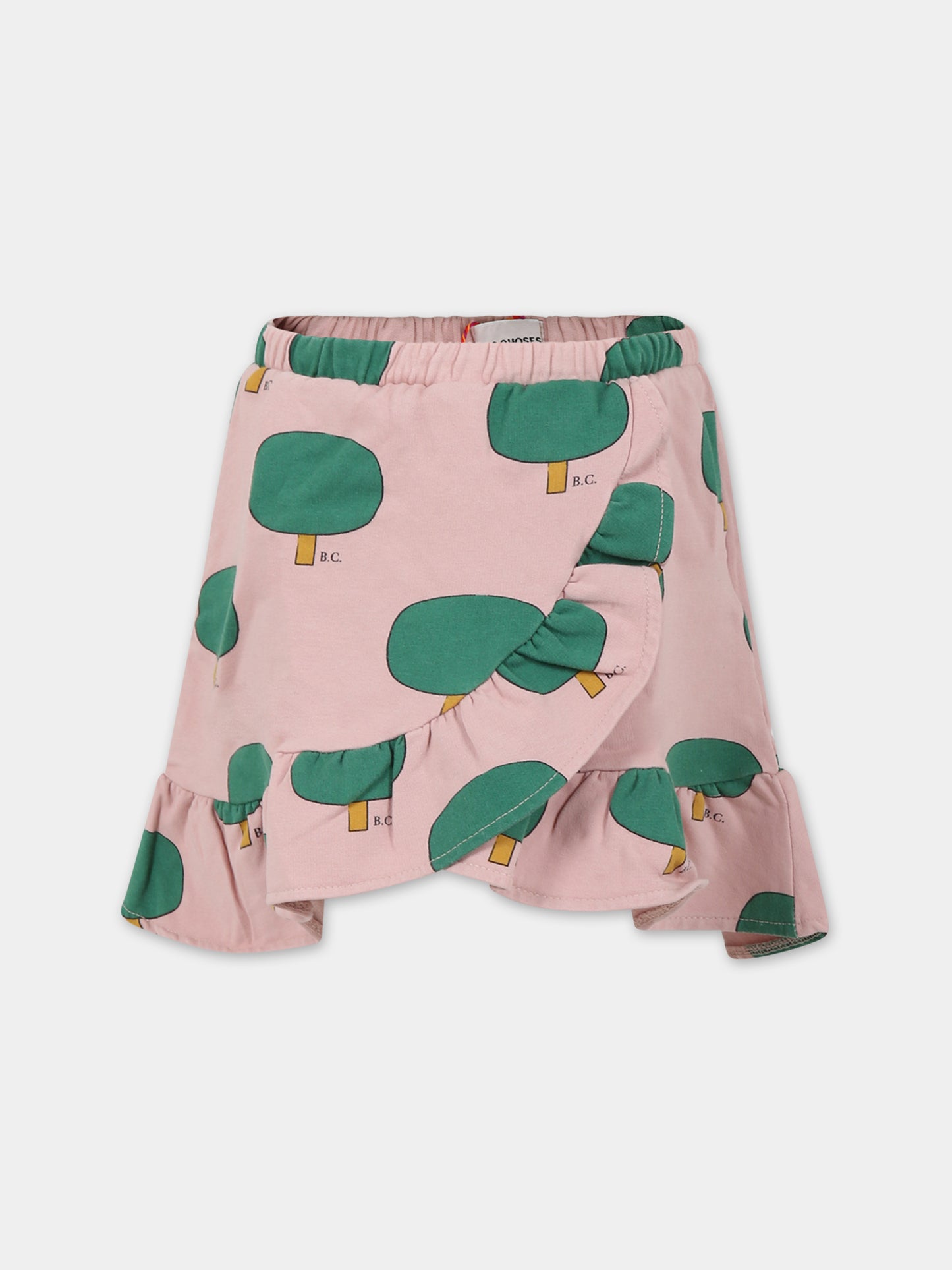 Gonna rosa per bambina con stampa alberi,Bobo Choses,223AC096