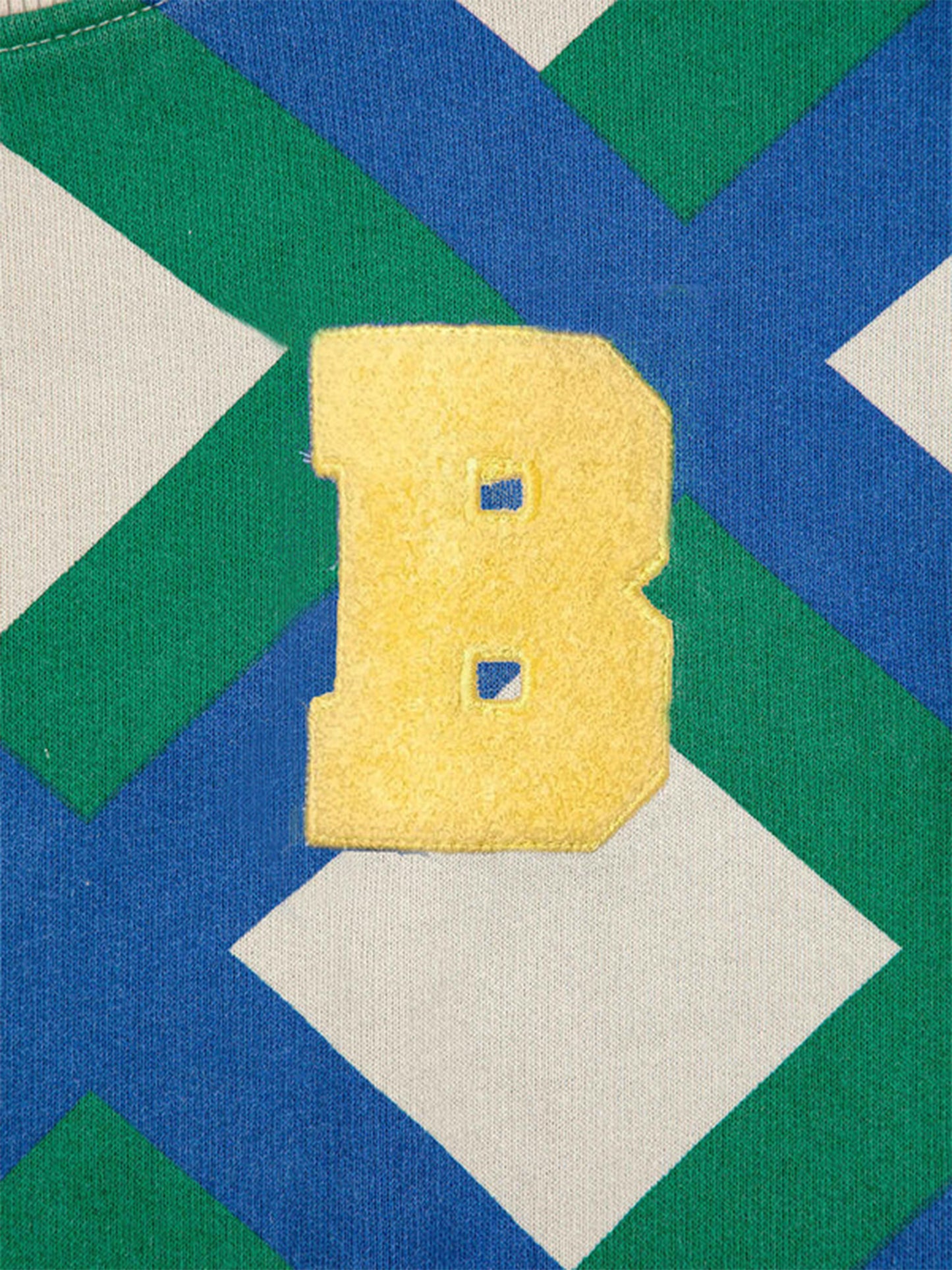 Felpa bianca per bambini con stampa quadri e logo,Bobo Choses,223AC033