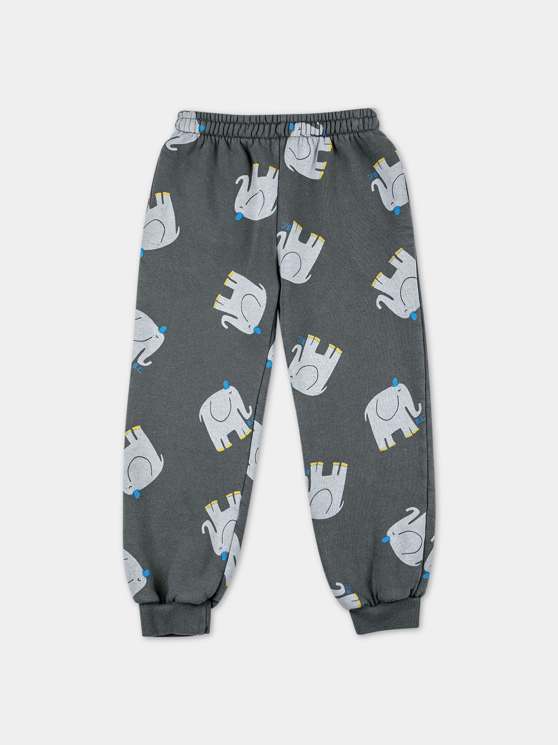 Pantalone grigio per bambino con stampa elefante,Bobo Choses,223AC067