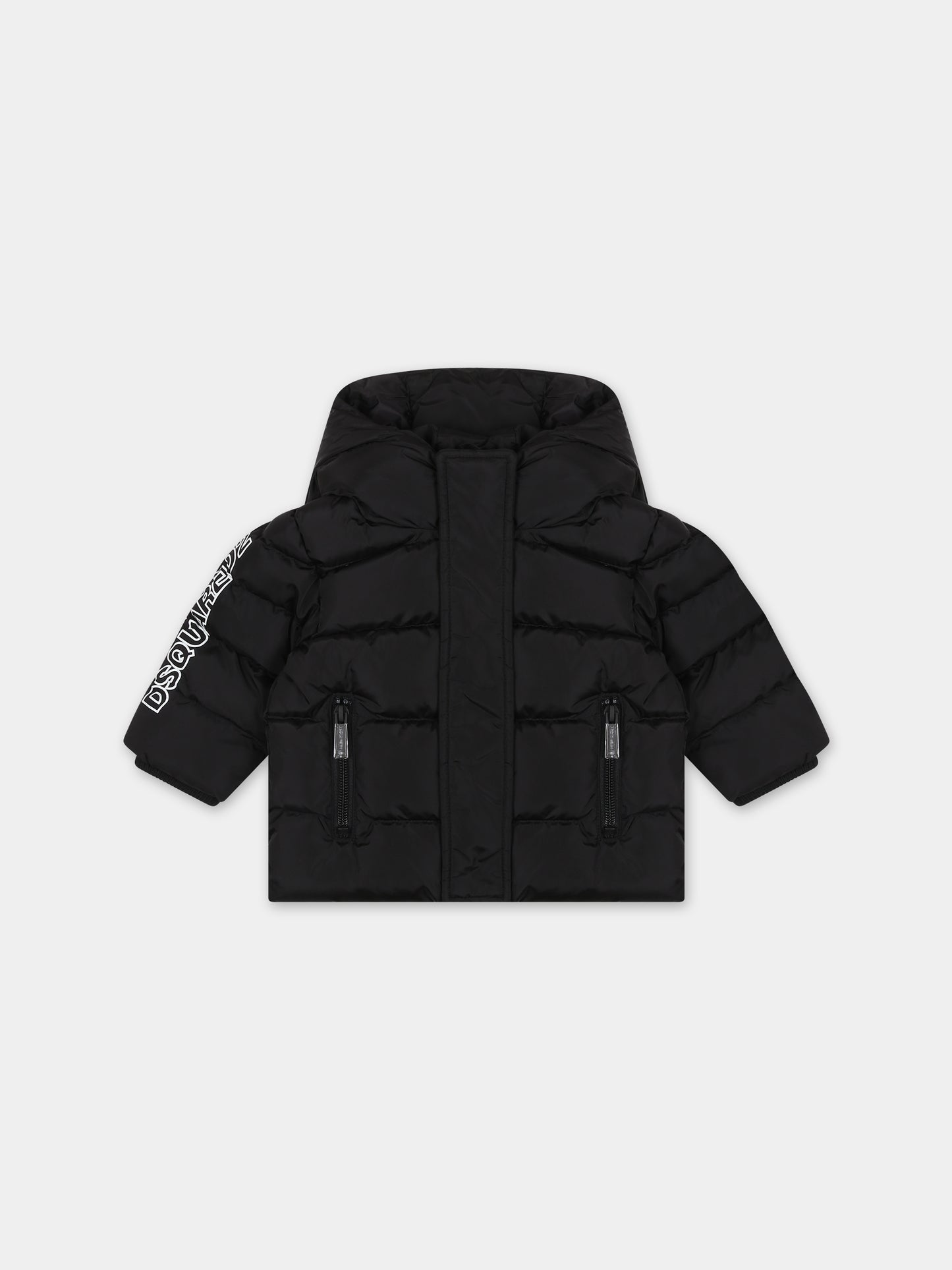 Piumino nero per neonato con logo,Dsquared2,DQ1788 D00BN DQ900