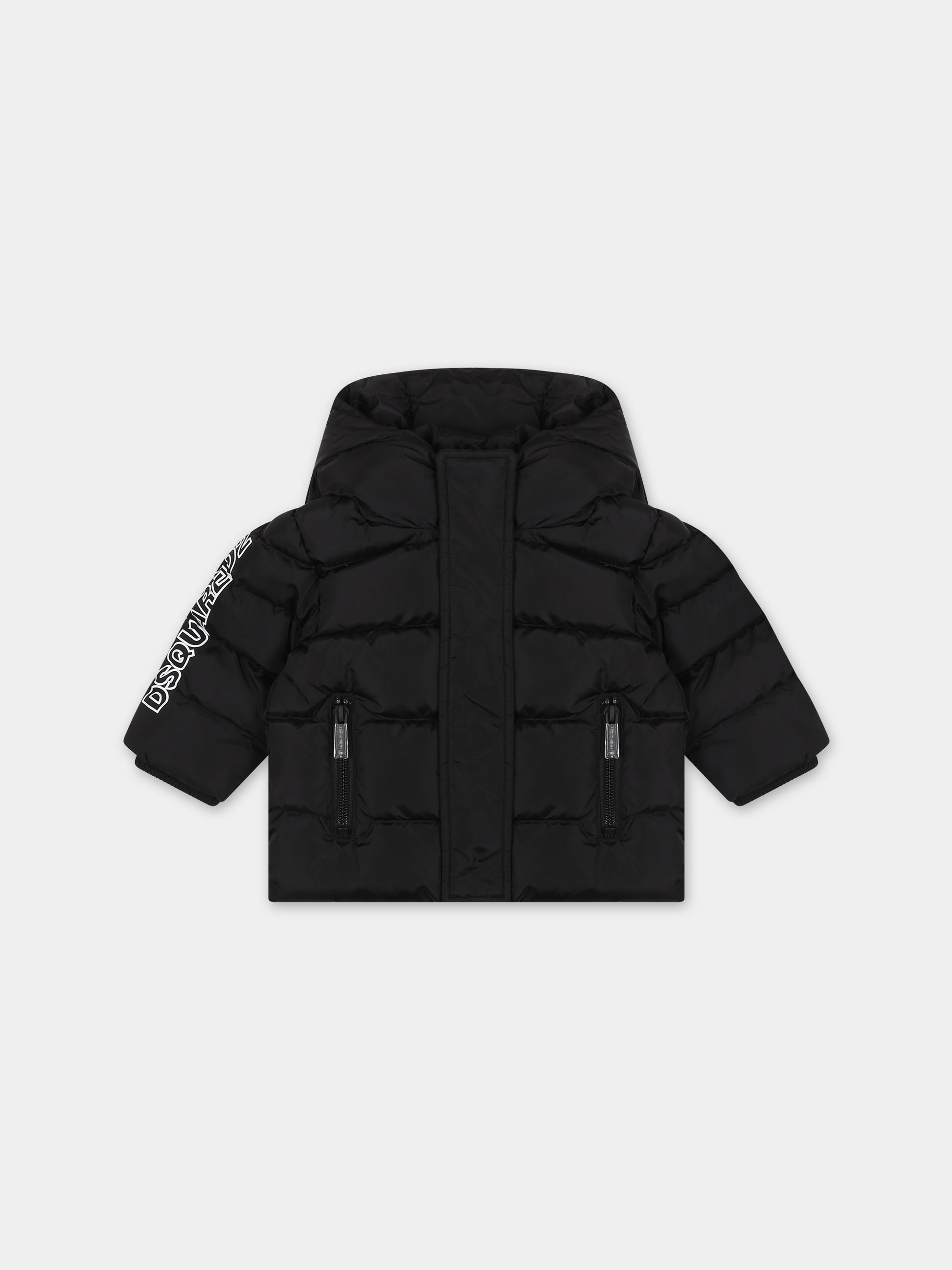 Piumino nero per neonato con logo,Dsquared2,DQ1788 D00BN DQ900