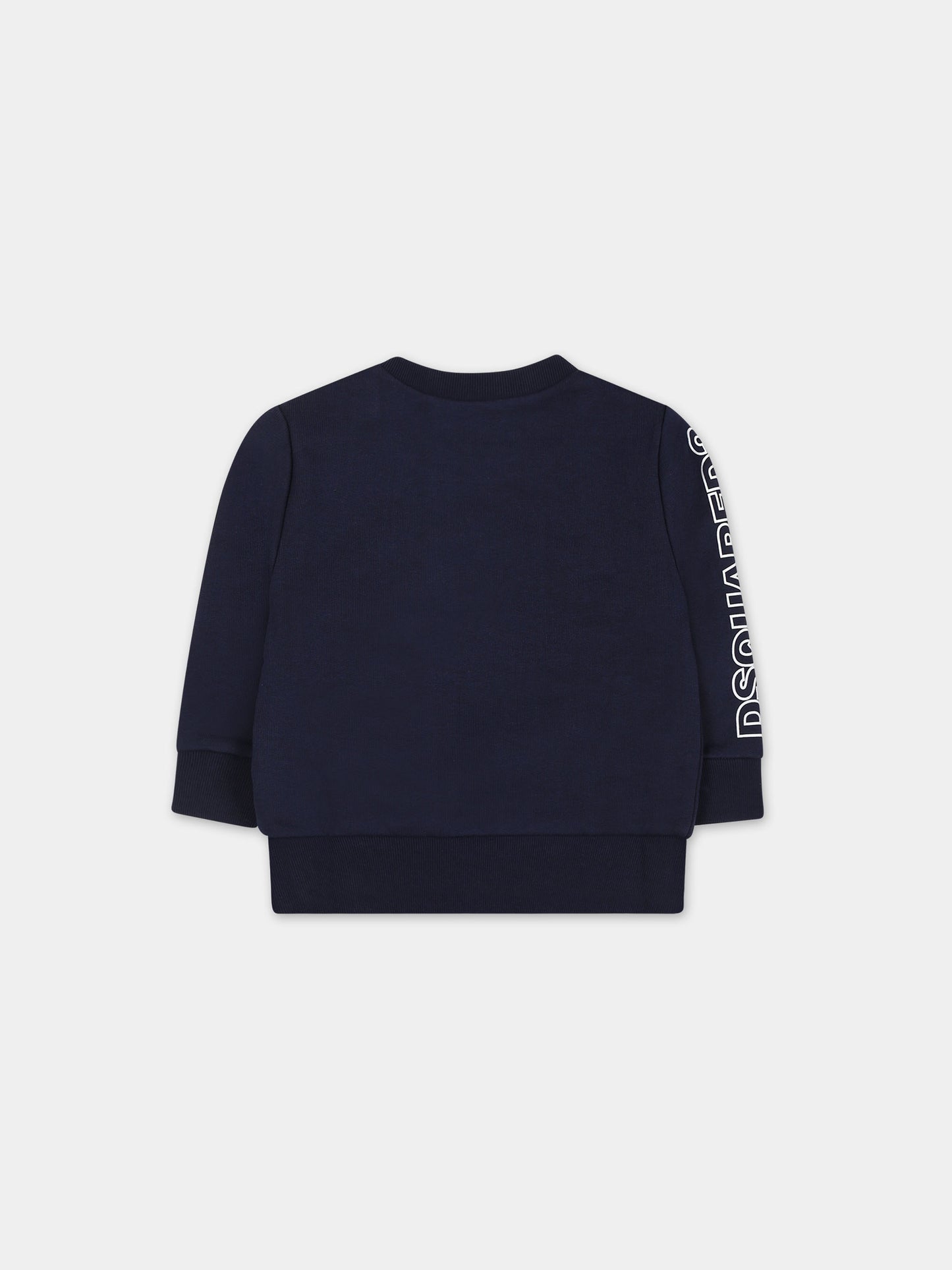 Blue sweatshirt for baby boy with logo