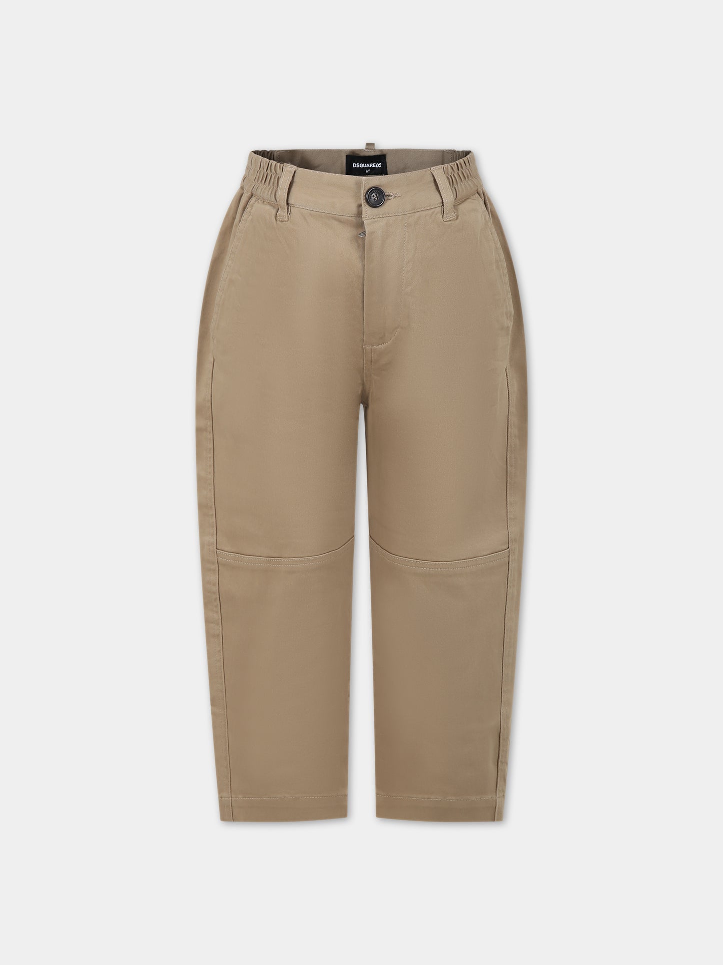 Pantaloni beige per bambino con logo,Dsquared2,DQ1922 D0093 DQ710