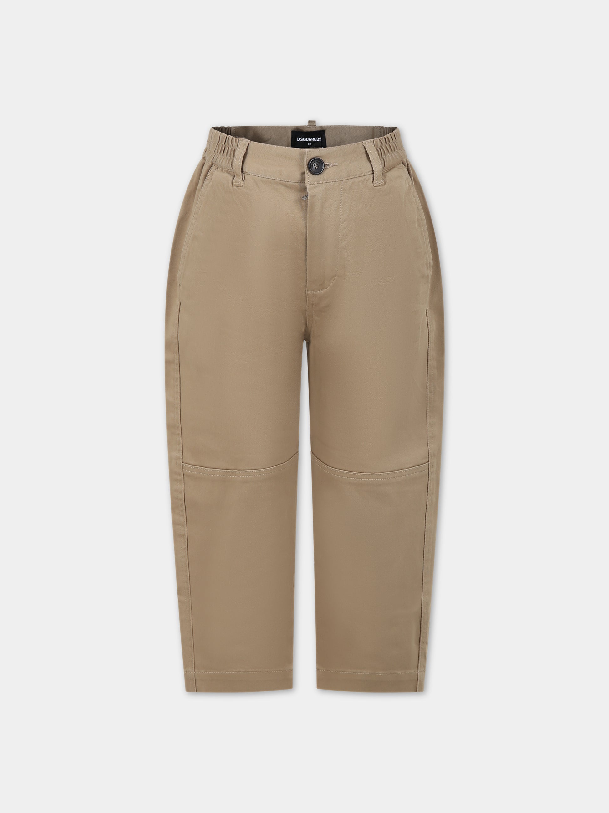 Pantaloni beige per bambino con logo,Dsquared2,DQ1922 D0093 DQ710