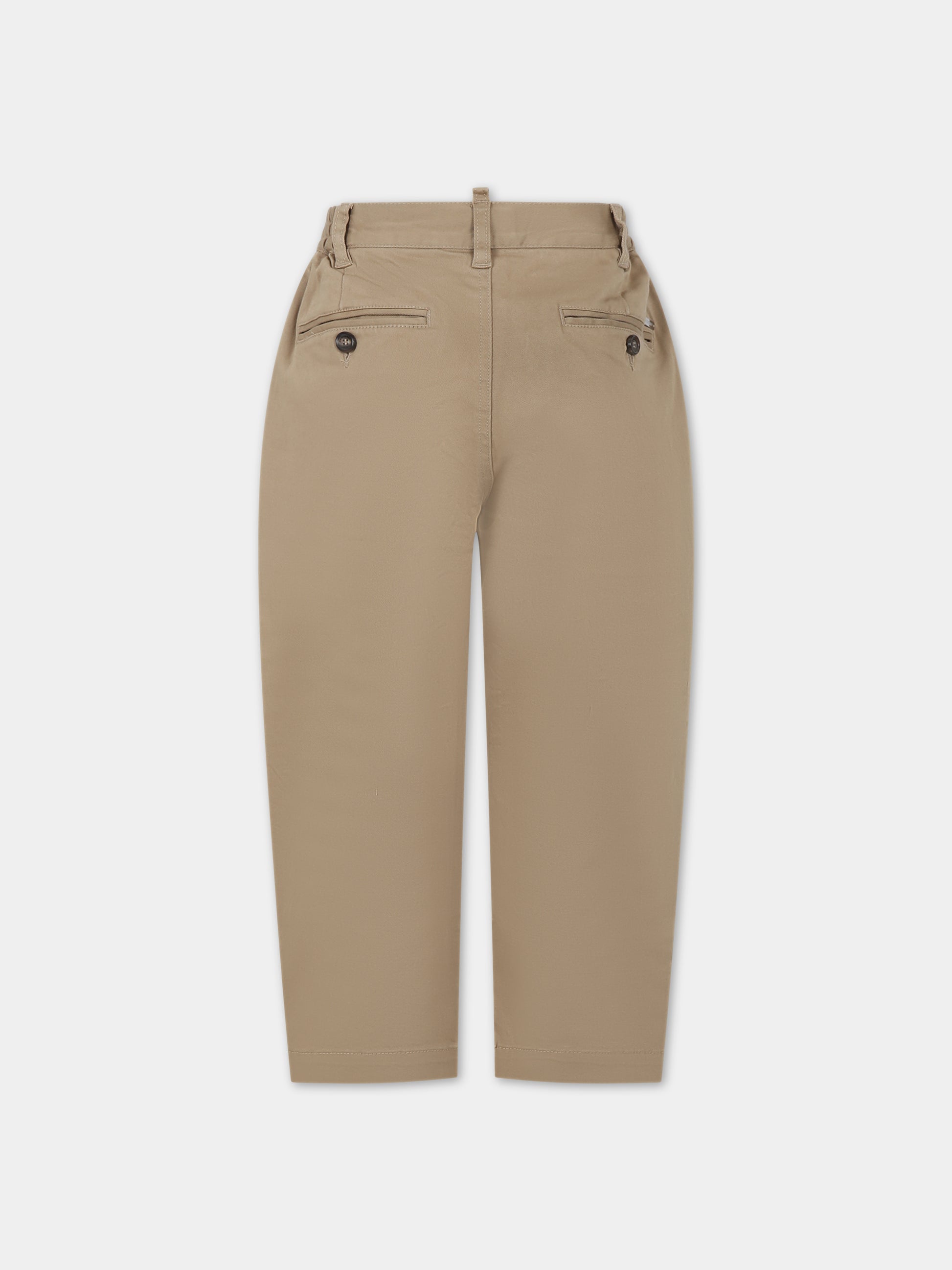 Pantaloni beige per bambino con logo,Dsquared2,DQ1922 D0093 DQ710