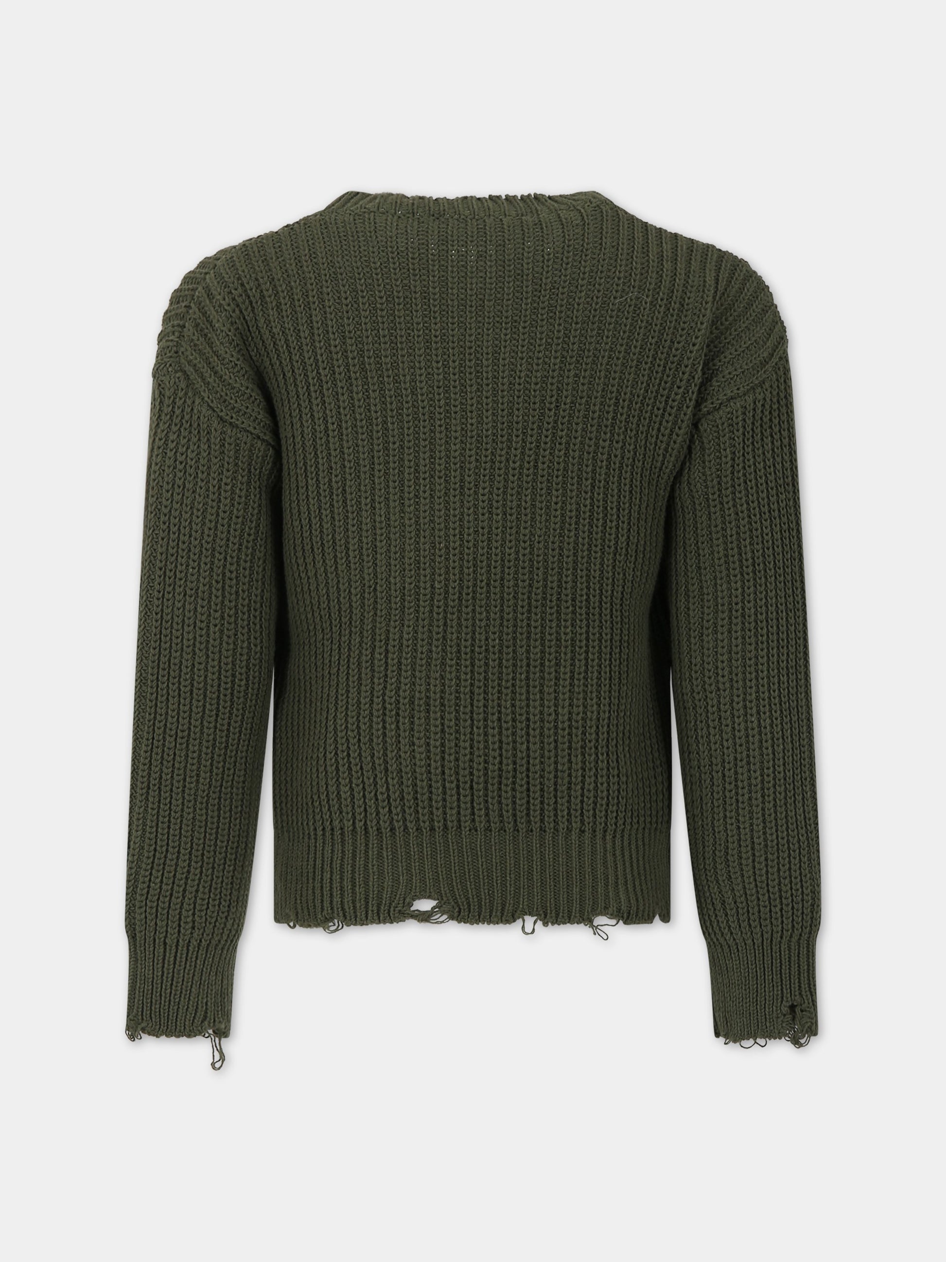 Maglione verde per bambino con logo,Dsquared2,DQ1938 D0A58 DQ521