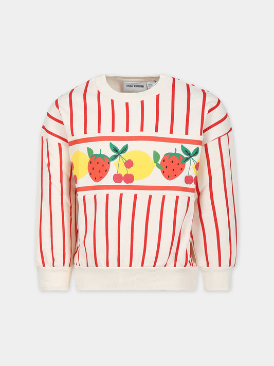 Felpa avorio per bambini con stampa frutta,Mini Rodini,2372014900