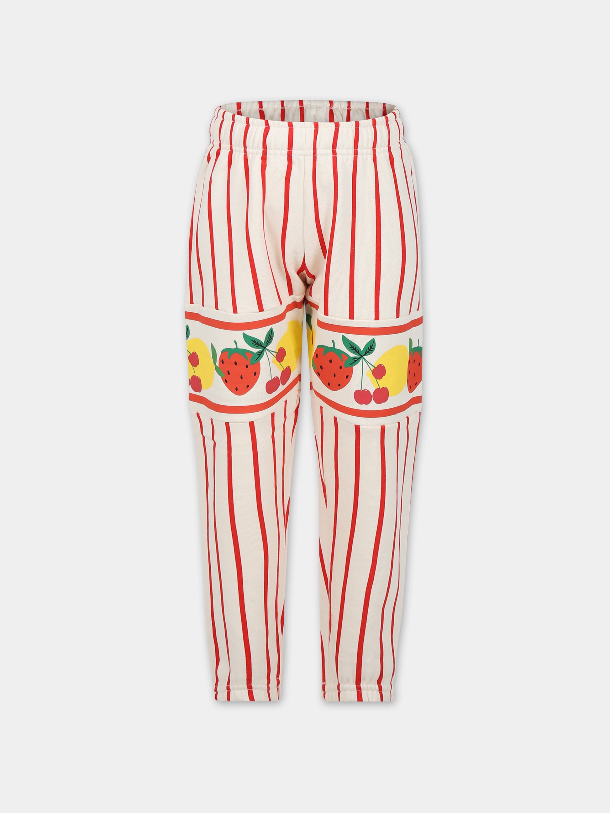 Pantaloni avorio per bambini con stampa frutta,Mini Rodini,2373013000