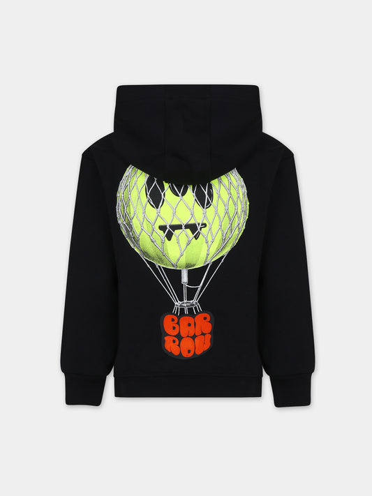 Felpa nera per bambini con logo e smile,Barrow,F3BKJUHS071 110