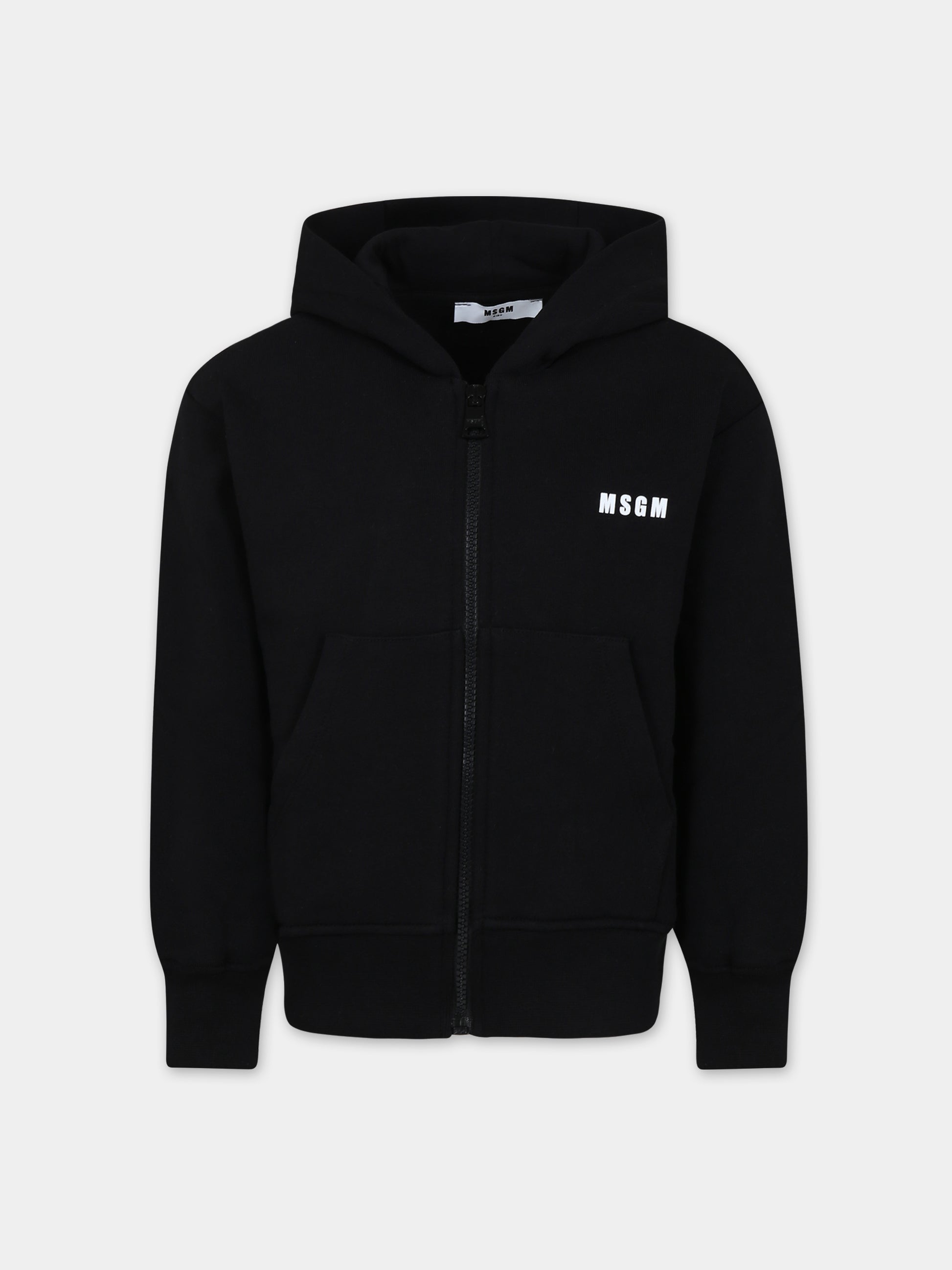 Felpa nera per bambini con logo,Msgm Kids,F3MSJUZH016 110